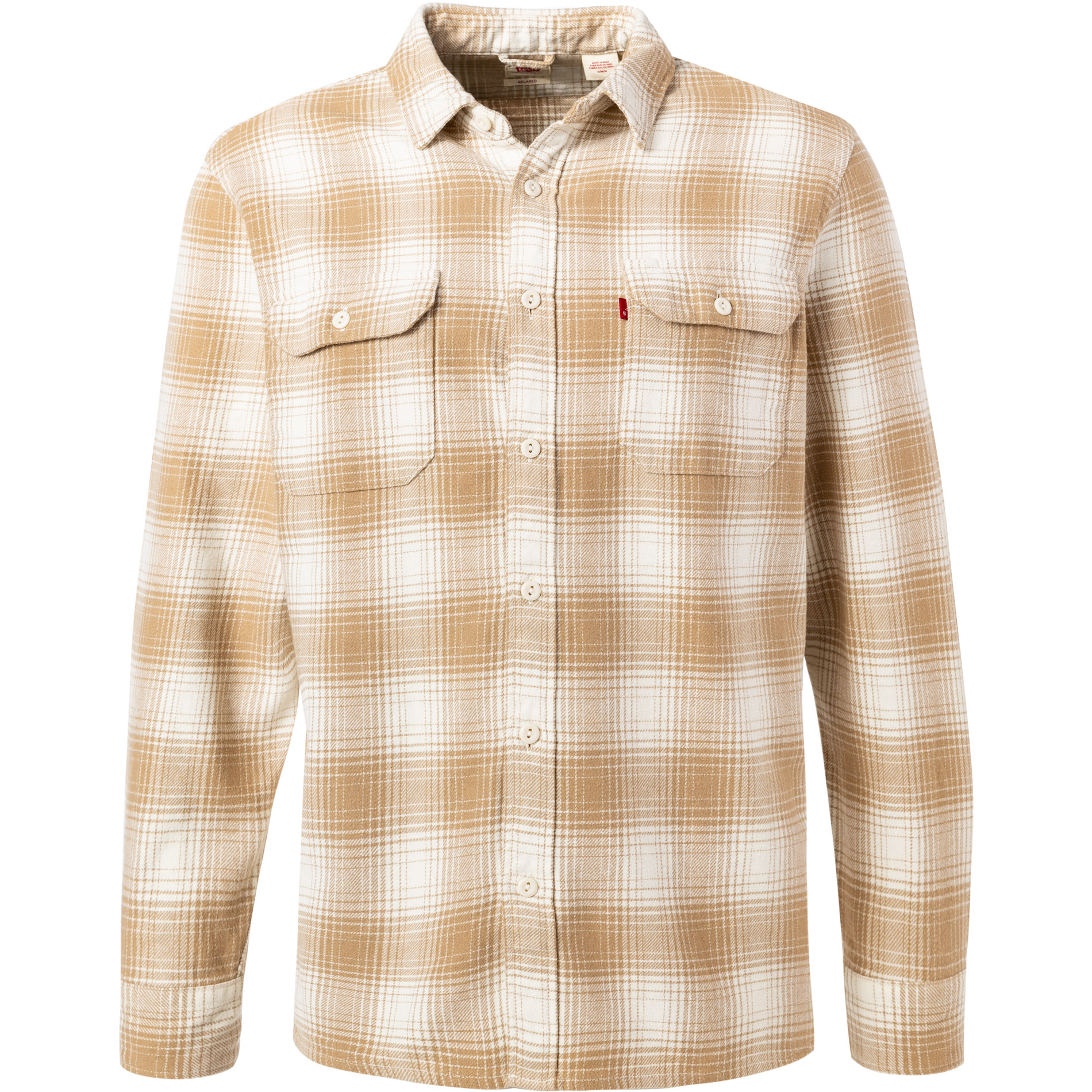 Levi's® Herren Hemd beige Baumwolle kariert