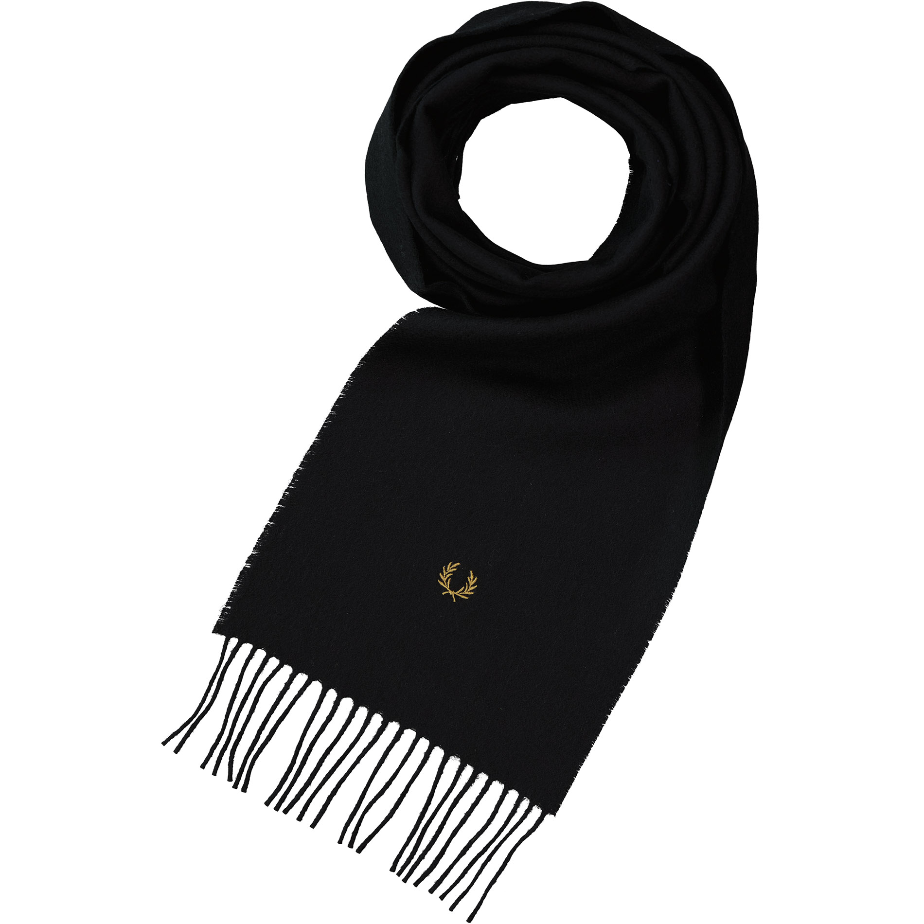 Fred Perry Herren Schal schwarz Woll-Stoff