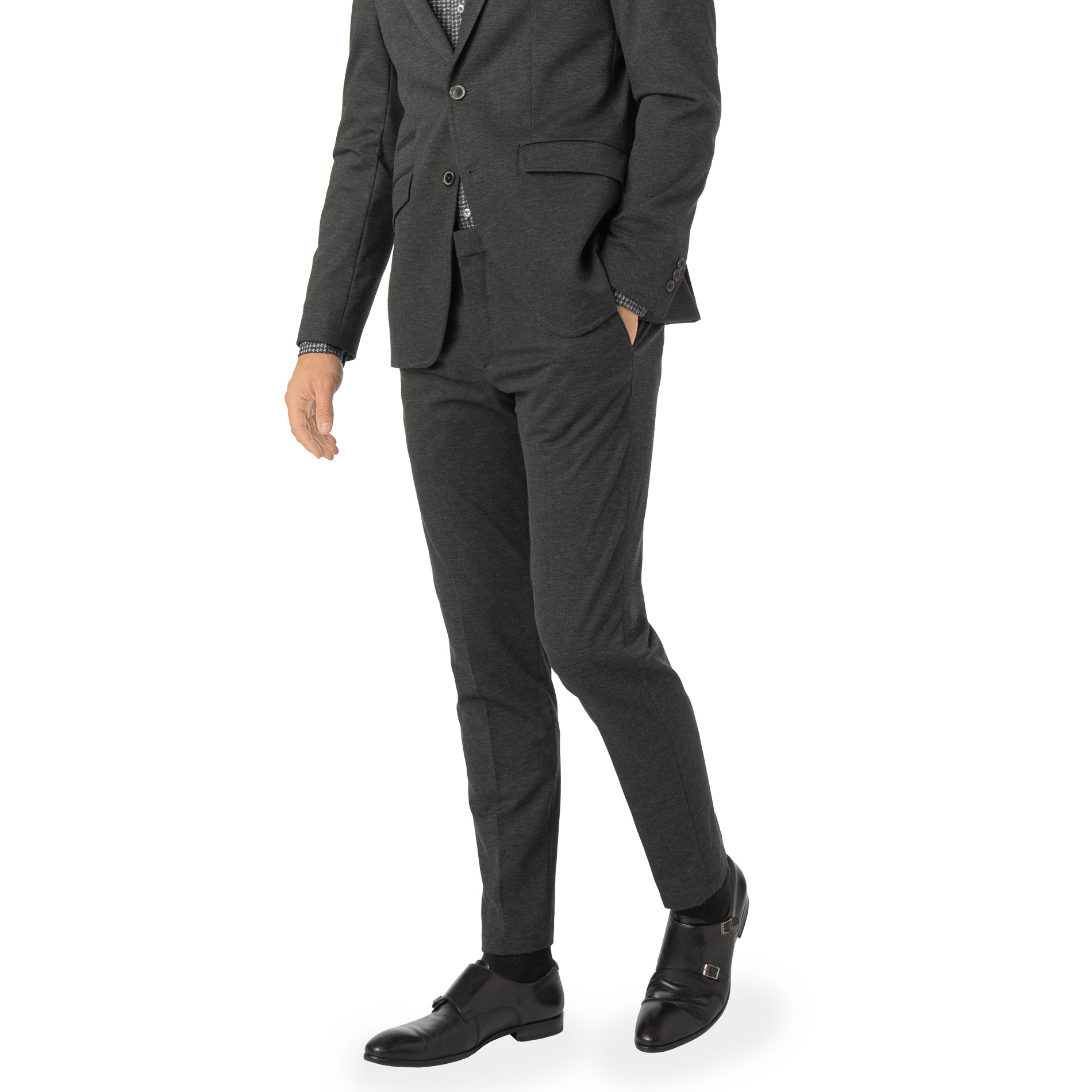 Pierre Cardin Herren Hose grau Jersey meliert