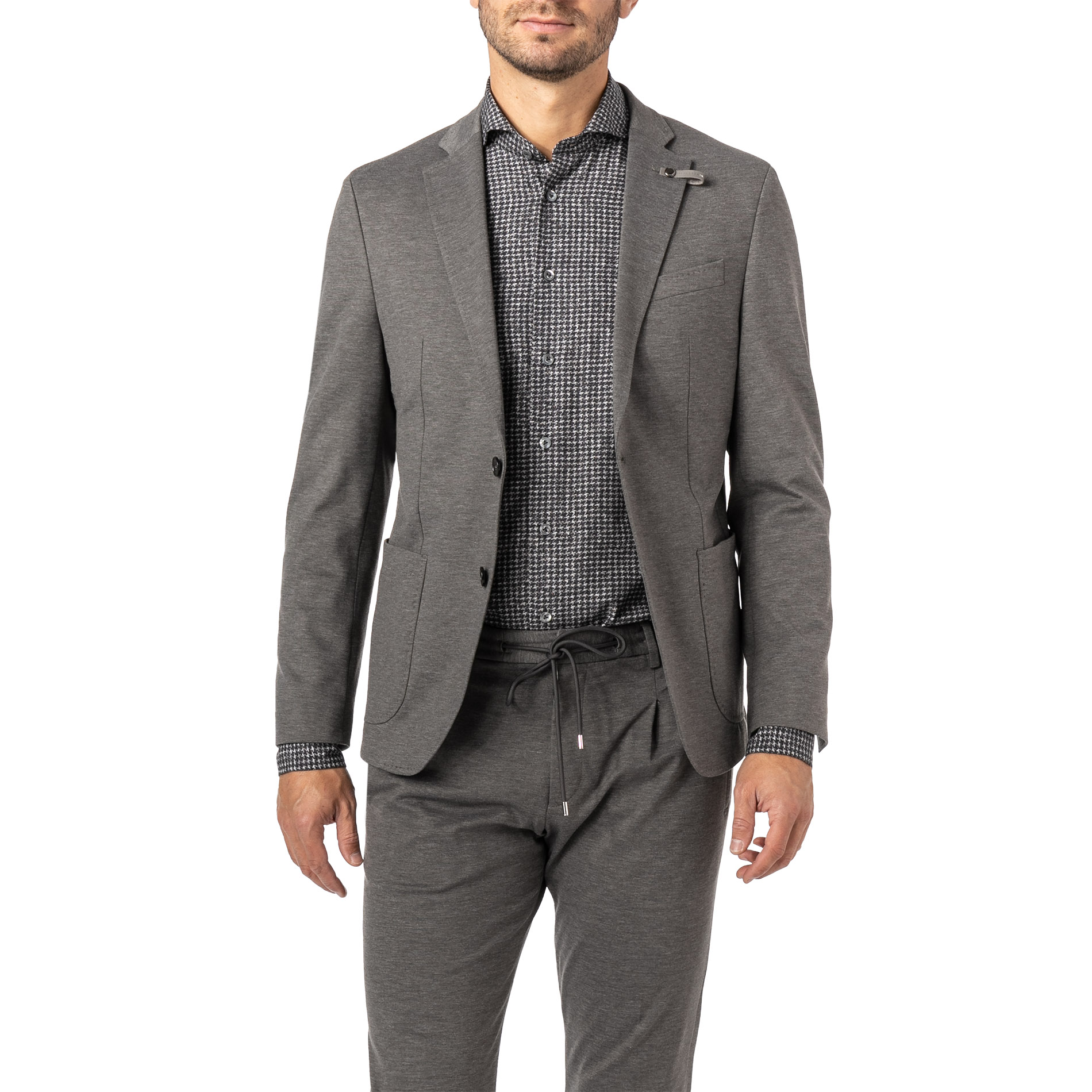 BALDESSARINI Herren Sakko grau meliert Slim Fit