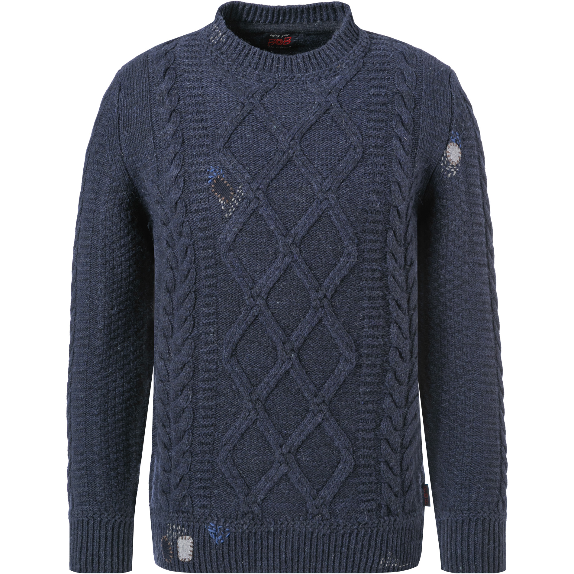 BOB Herren Pullover blau unifarben