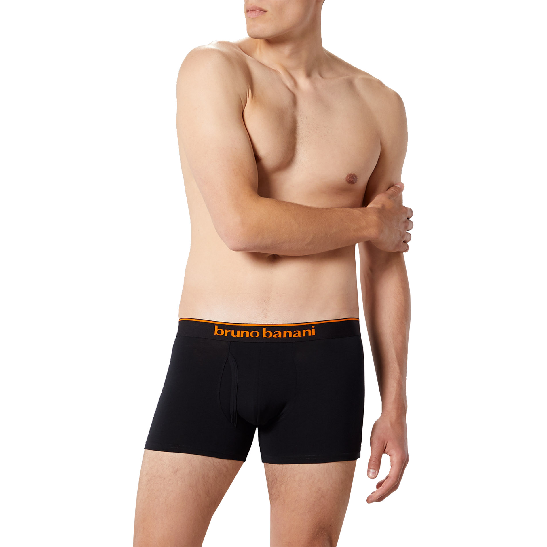 bruno banani Herren Shorts schwarz Baumwolle & Mix unifarben