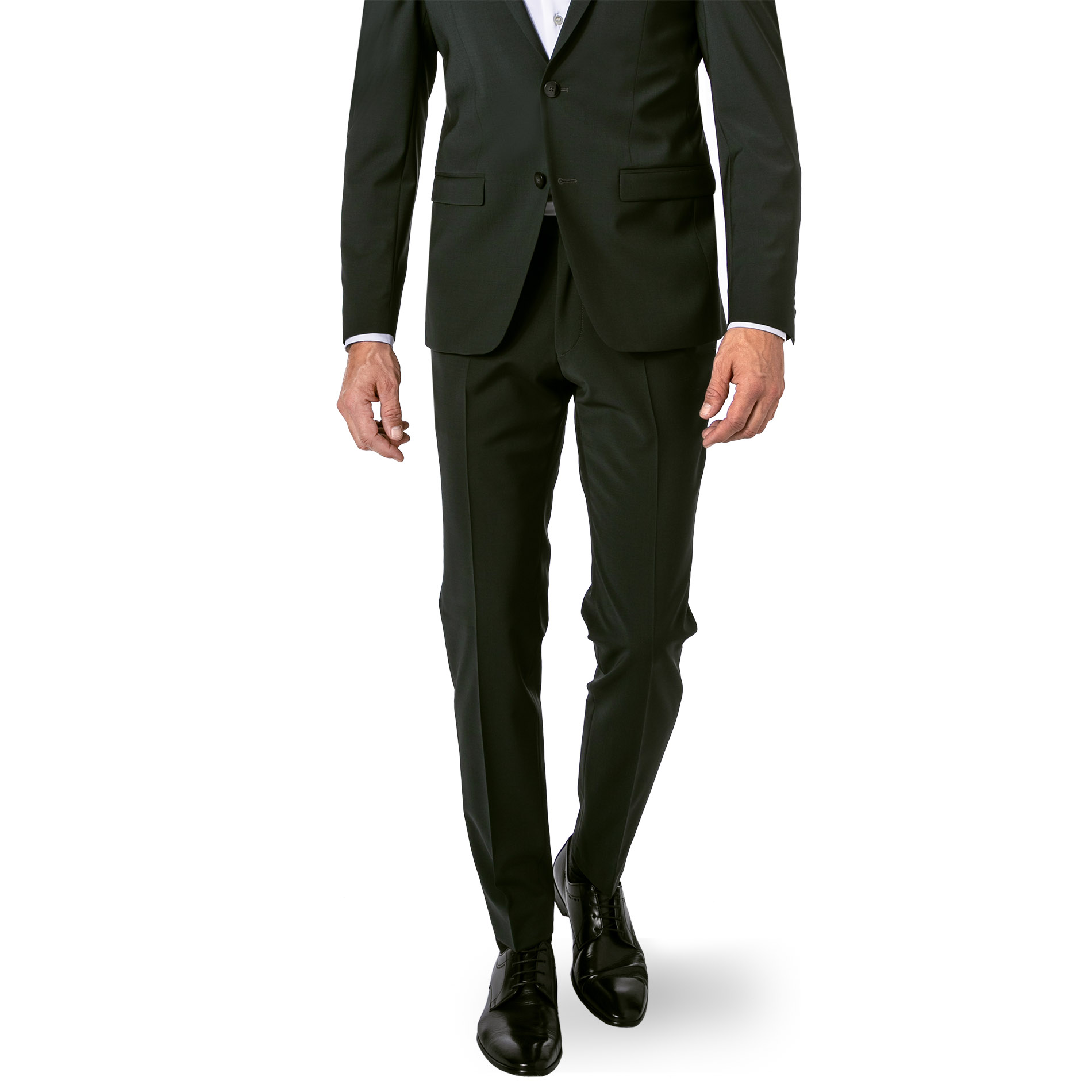 ROY ROBSON Herren Hose grün Schurwoll-Stretch Slim Fit