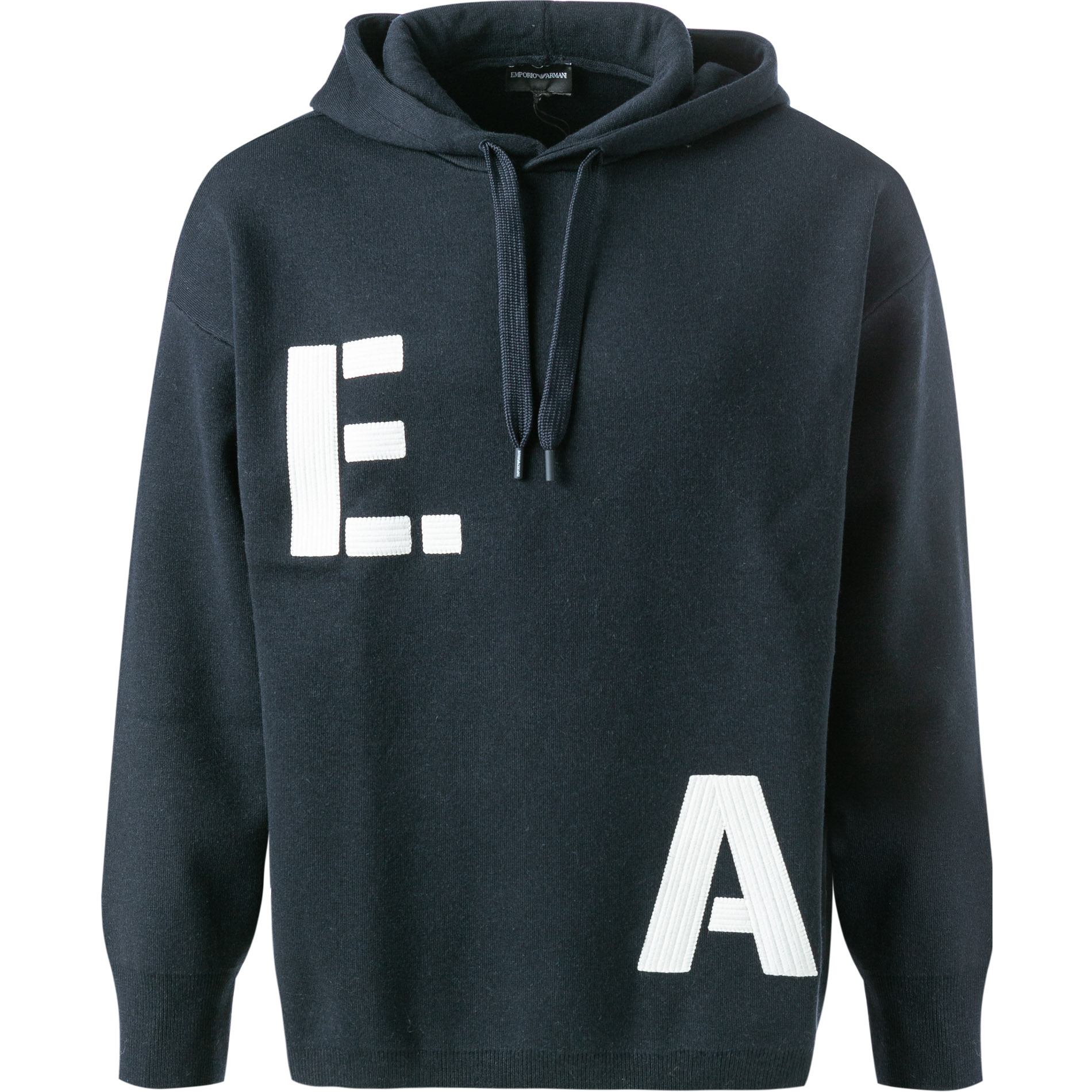 EMPORIO ARMANI Herren Hoodie blau Wolle unifarben