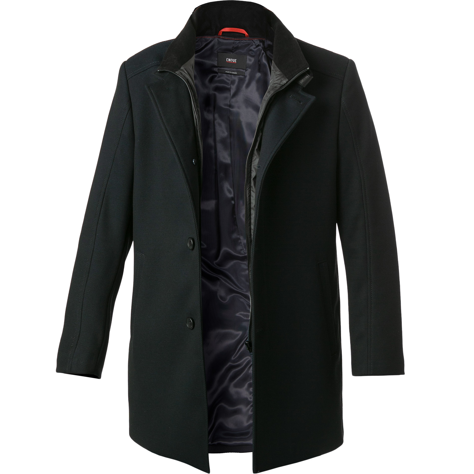 CINQUE Herren Mantel blau Mikrofaser unifarben