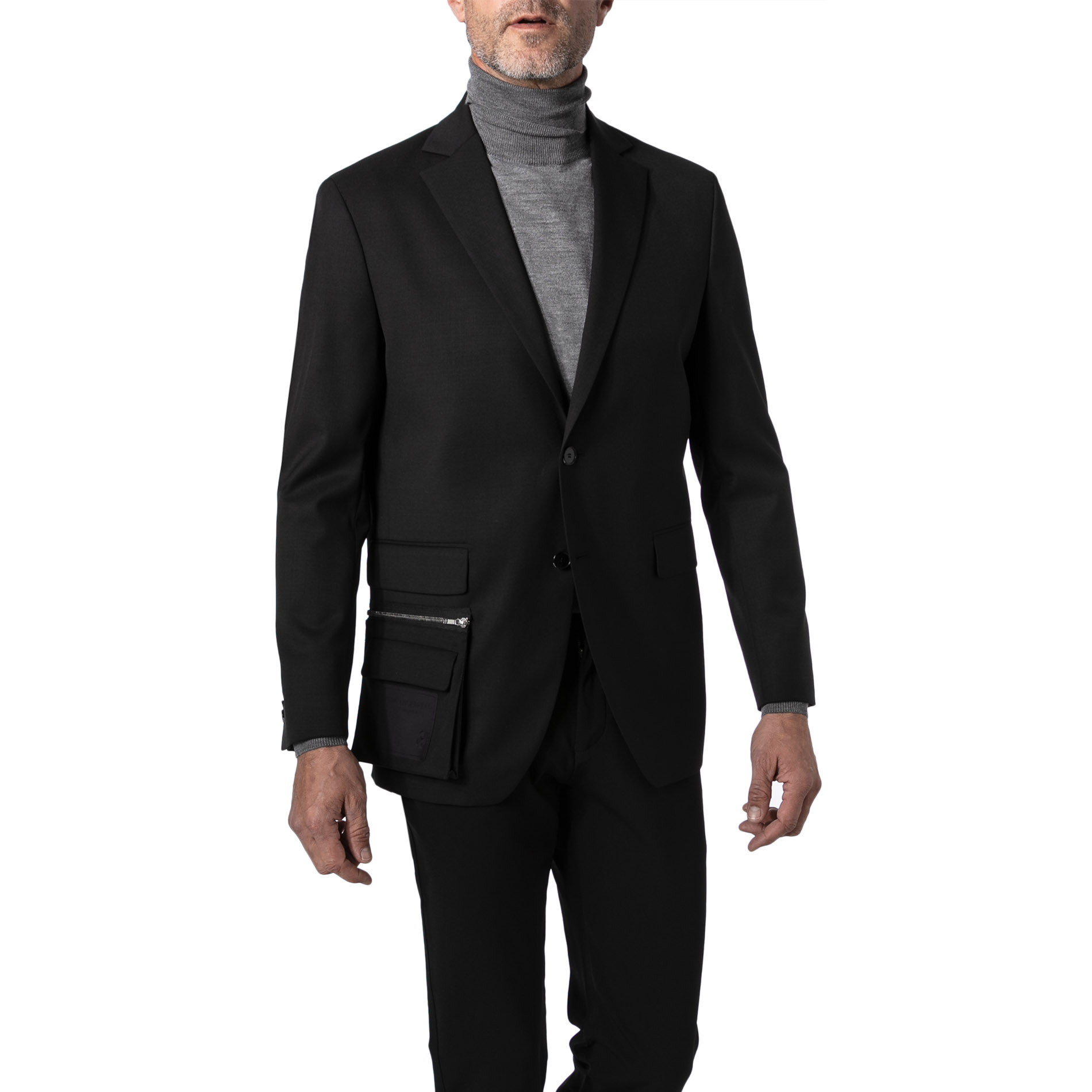 KARL LAGERFELD Herren Sakko schwarz Schurwolle