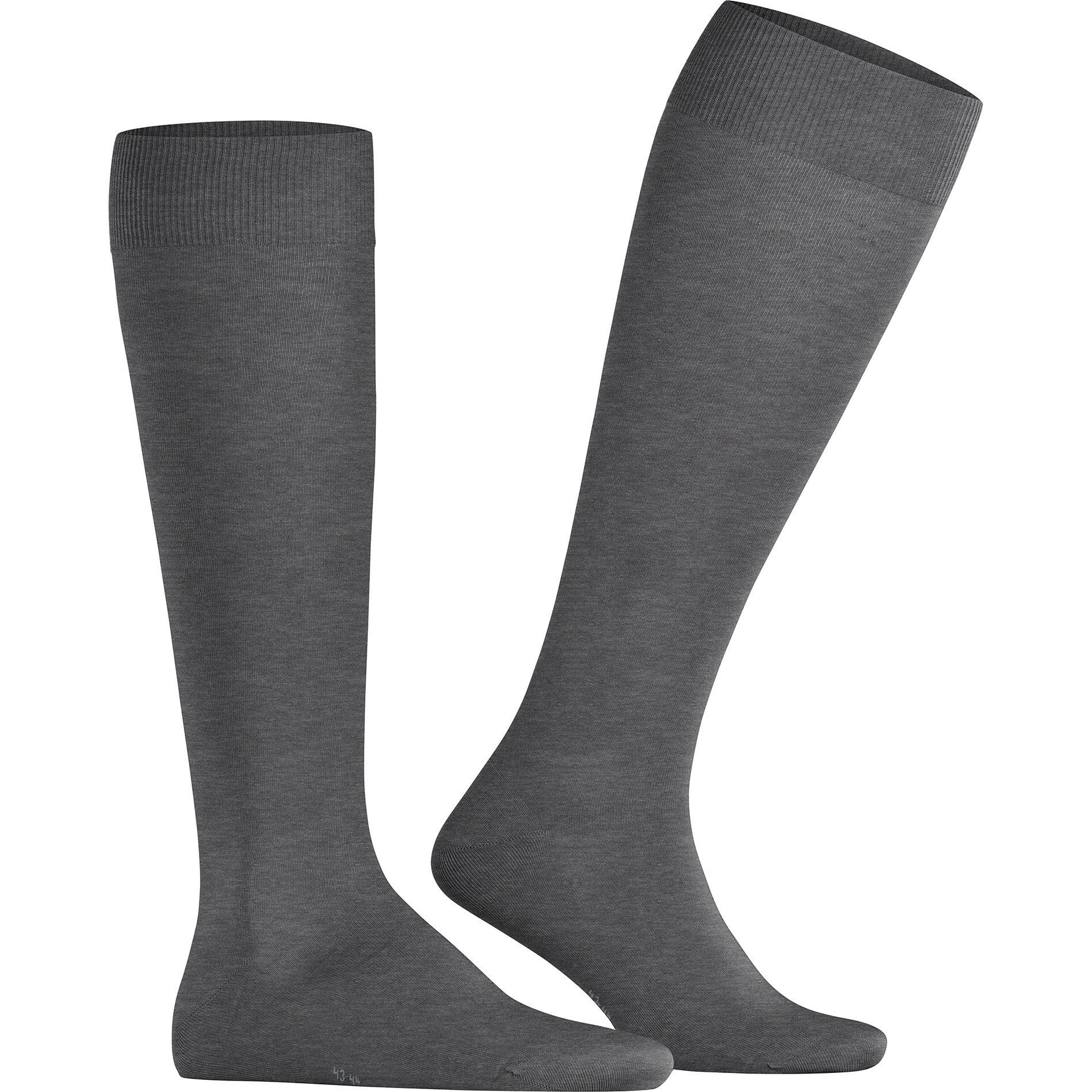 Falke Herren Kniestrümpfe grau Mikrofaser/Funktion unifarben