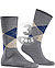 Socken, Baumwolle, grau gemustert - grau-navy-beige