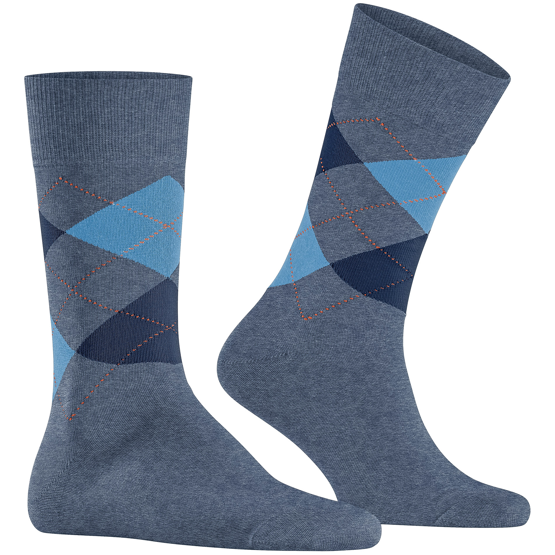 Burlington Herren Socken blau Baumwolle gemustert