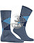 Socken, Baumwolle, blau gemustert - grau-navy-blau
