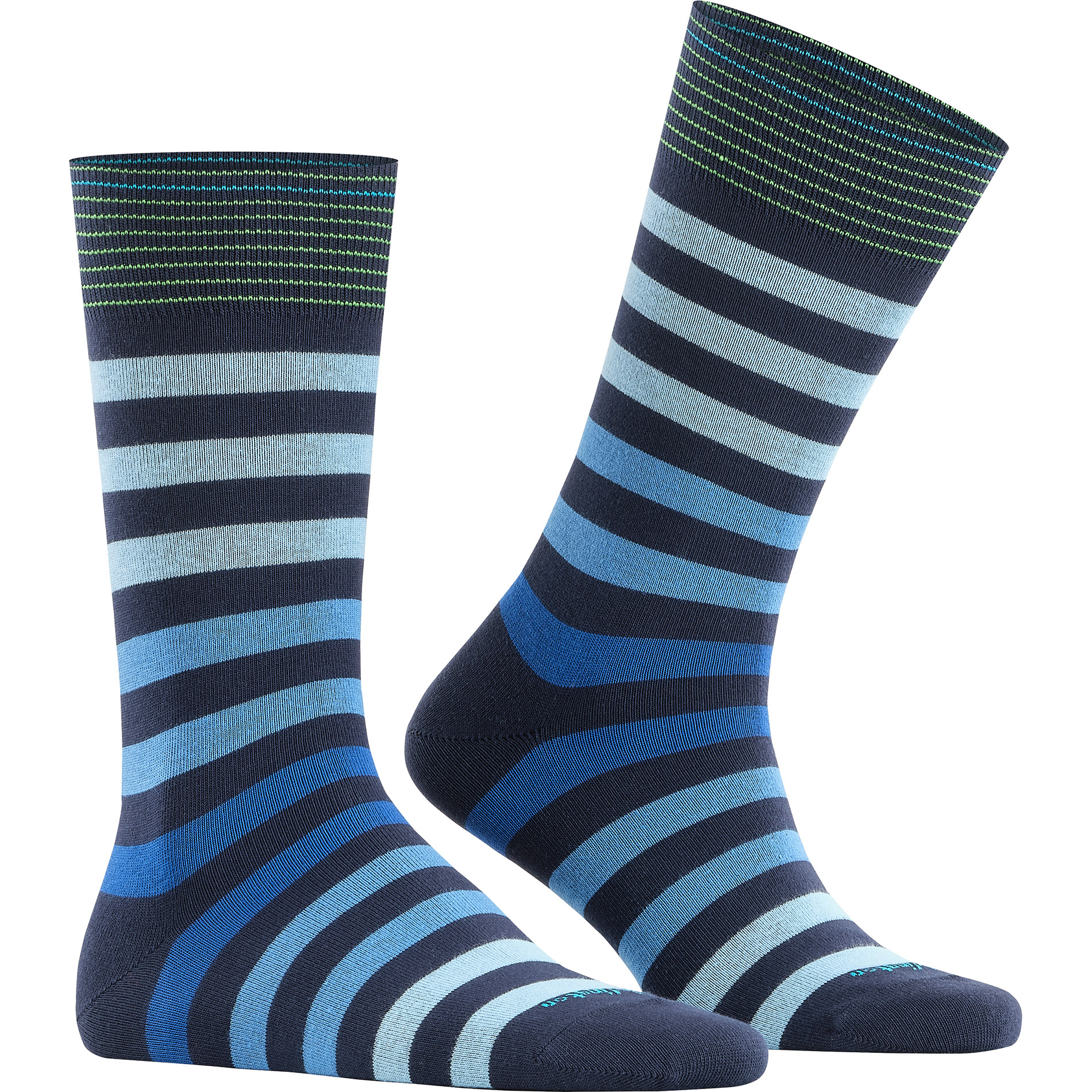 Burlington Herren Socken blau Baumwolle gestreift