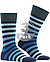 Socken, Baumwolle, navy-blau gestreift - navy-blau-hellblau