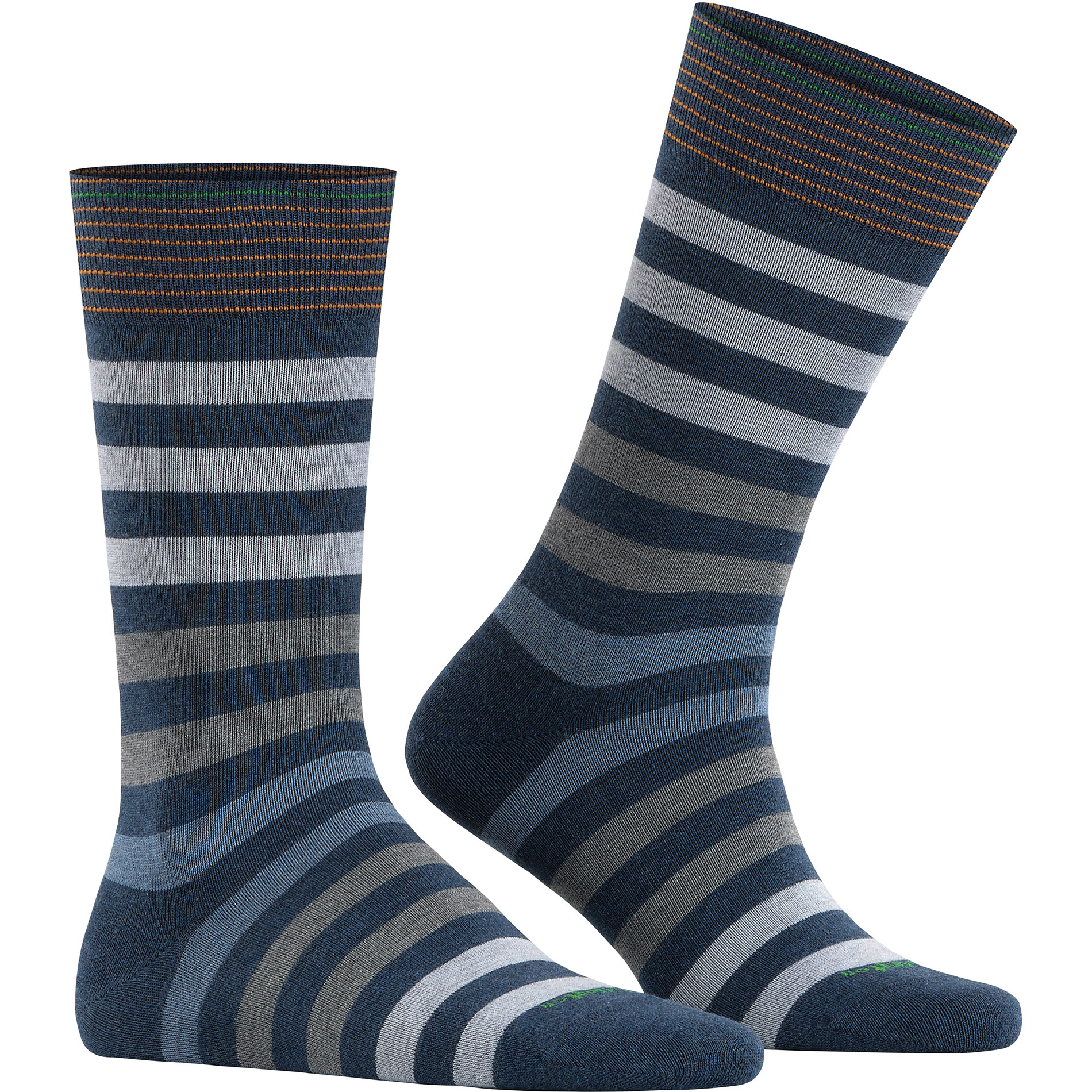 Burlington Herren Socken blau Baumwolle gestreift