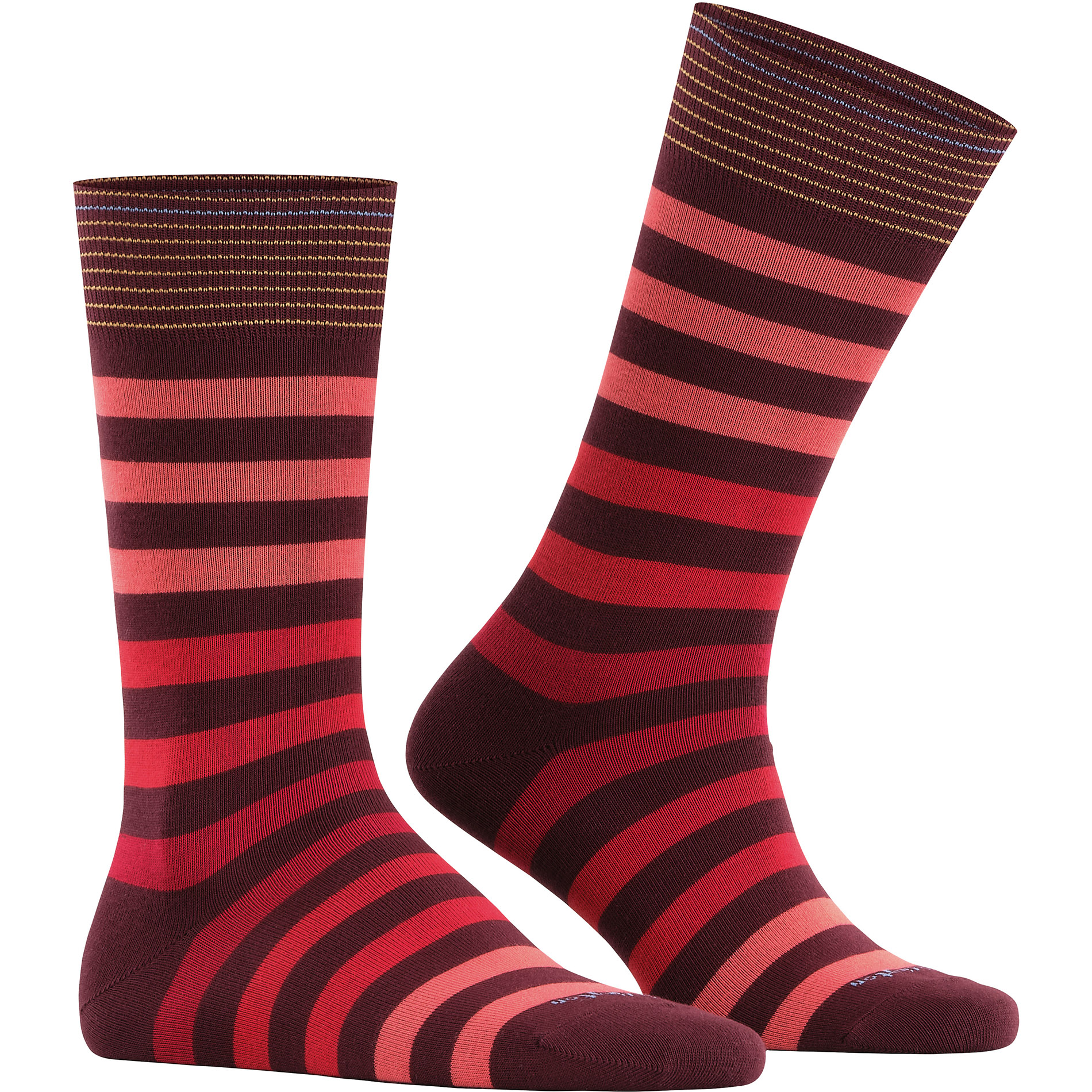 Burlington Herren Socken rot Baumwolle gestreift