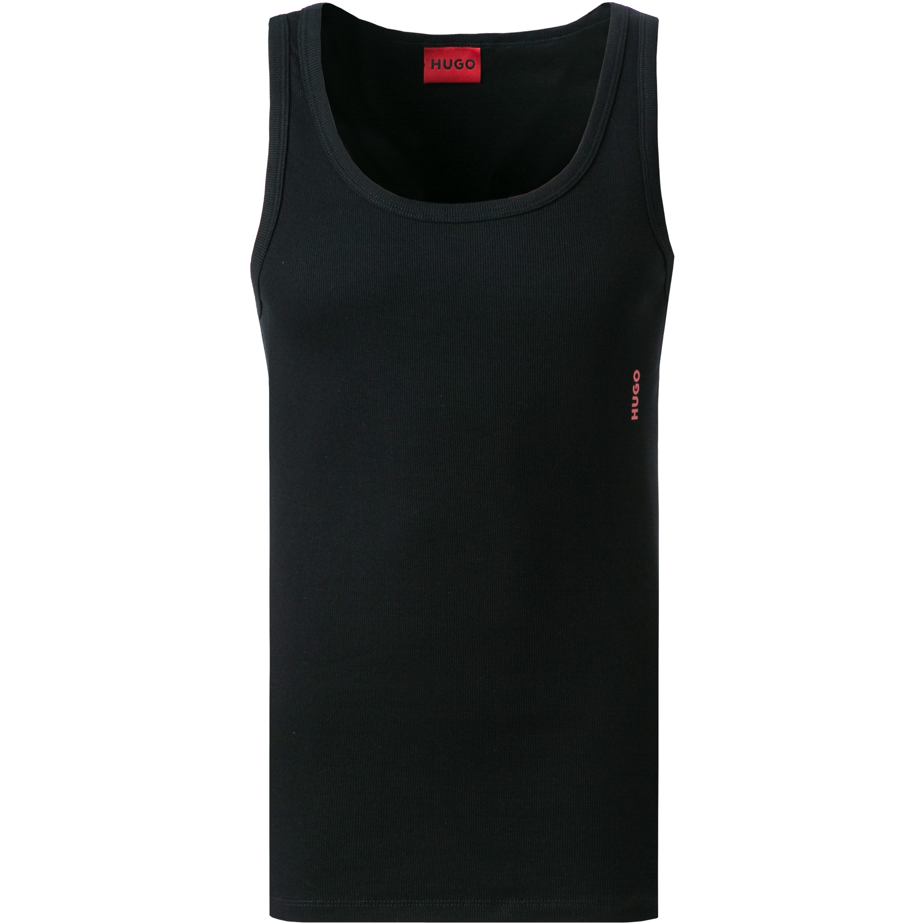 Hugo Herren Tank Top Schwarz Baumwolle & Mix Unifarben