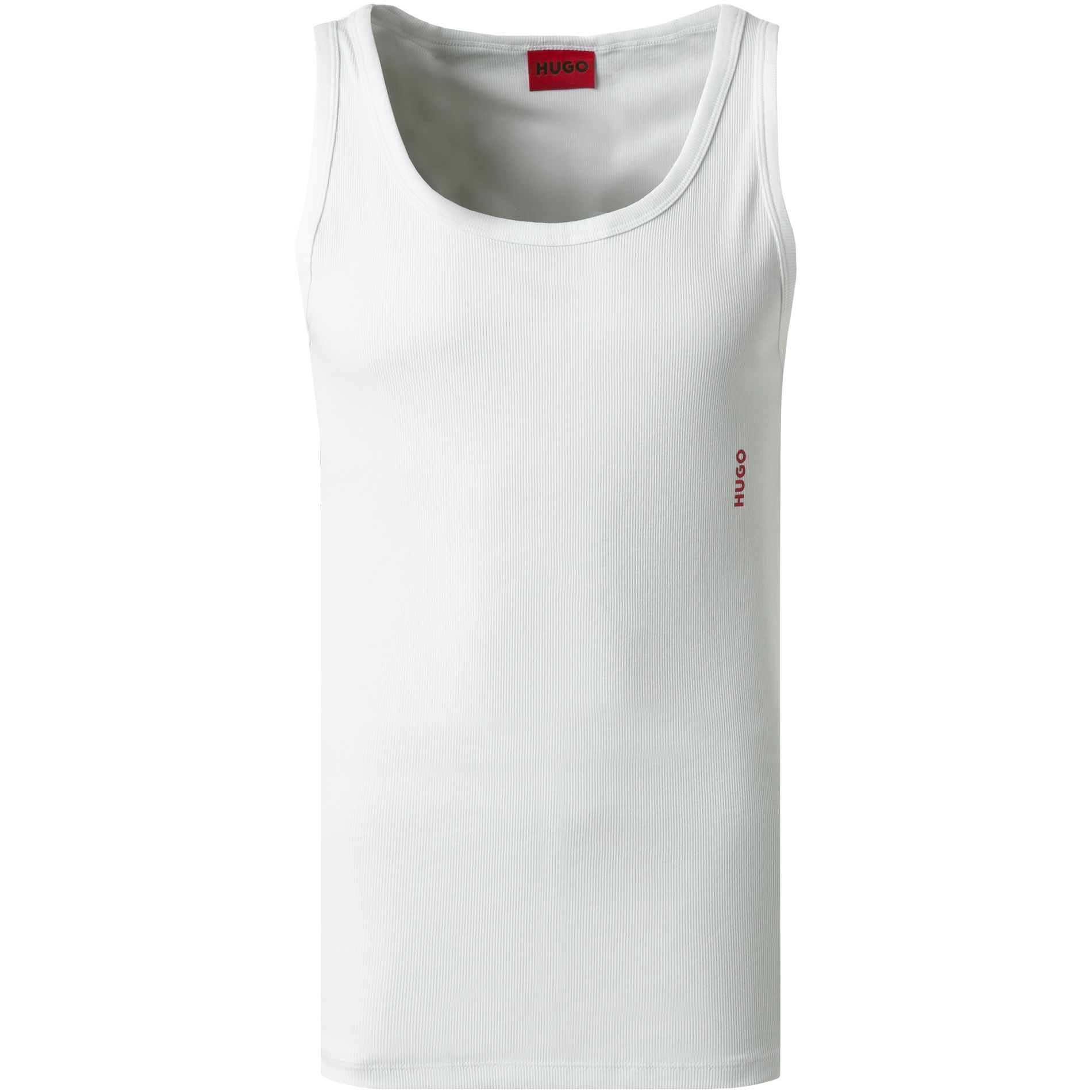 Hugo Herren Tank Top Weiß Baumwolle & Mix Unifarben