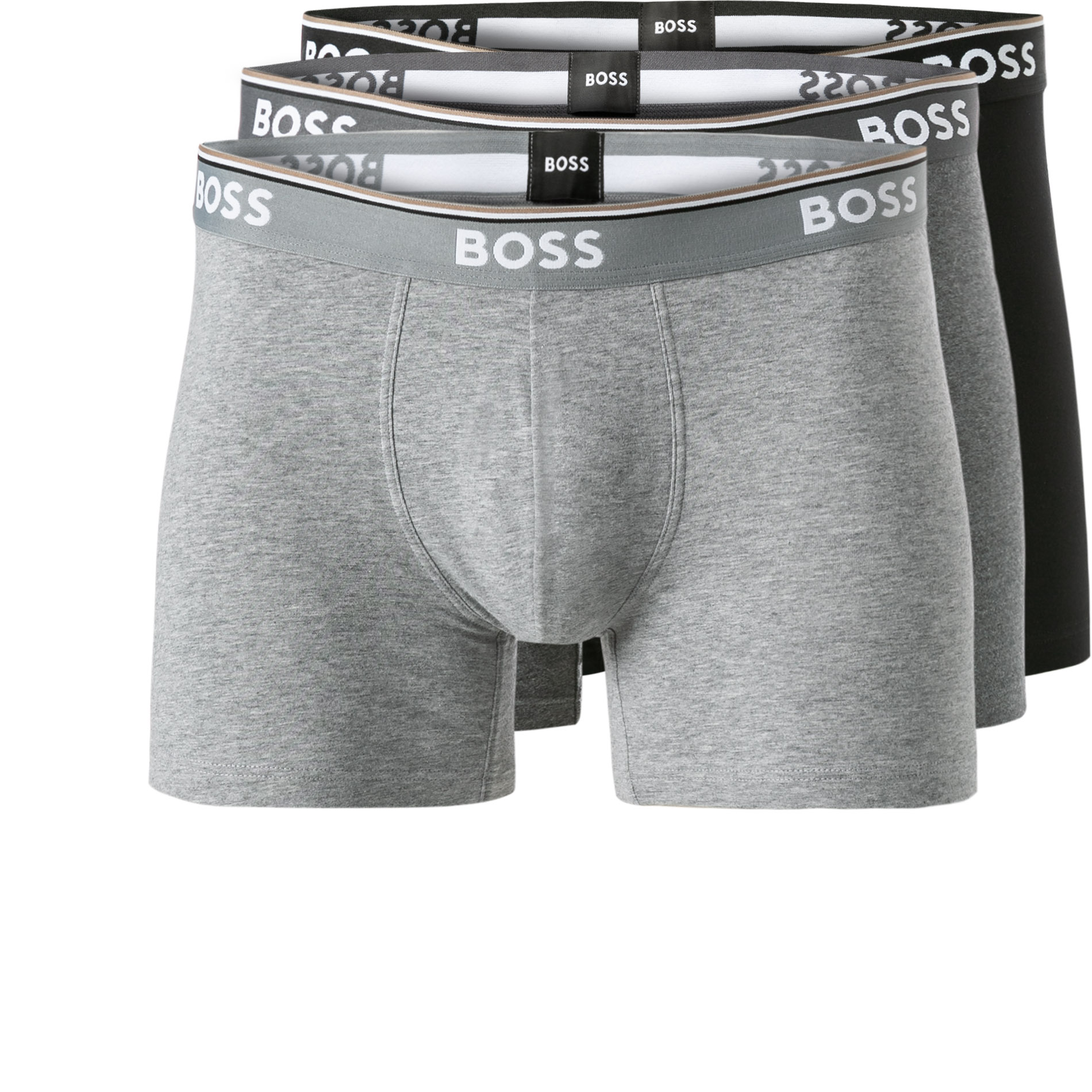 BOSS Black Herren Trunks grau Baumwolle & Mix unifarben