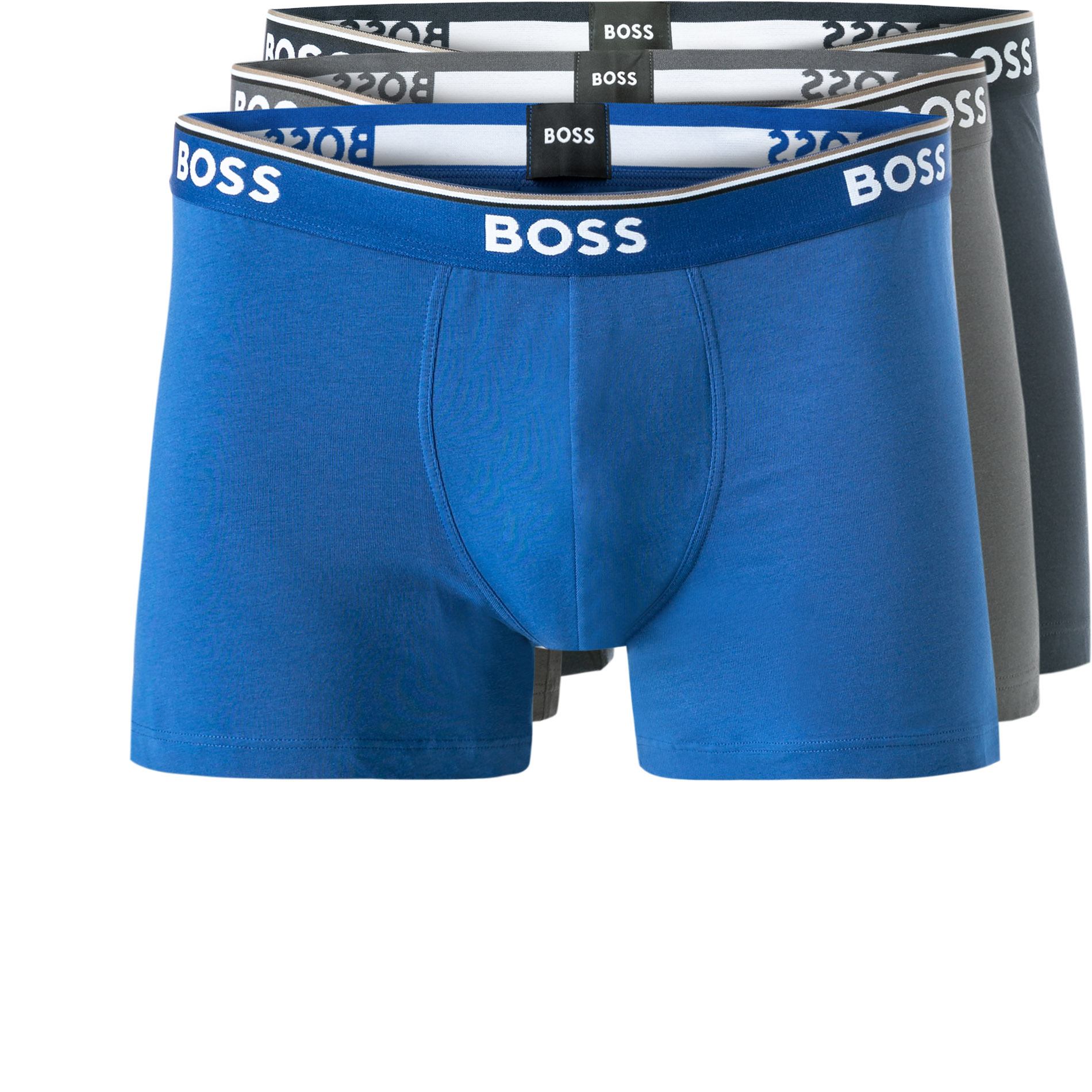 BOSS Black Herren Trunks blau Baumwolle & Mix unifarben