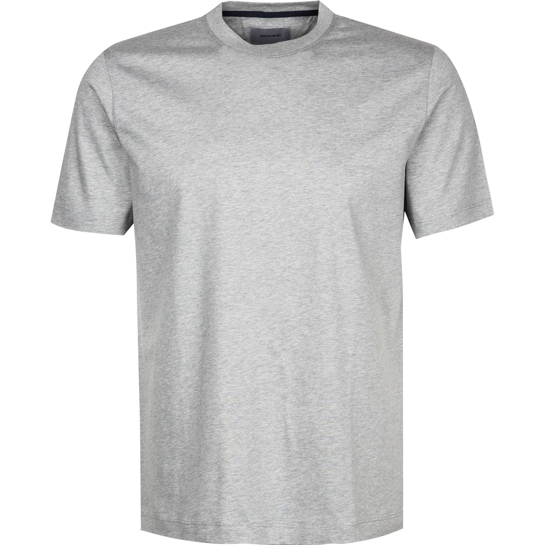 Pierre Cardin Herren T-Shirt grau Baumwolle meliert