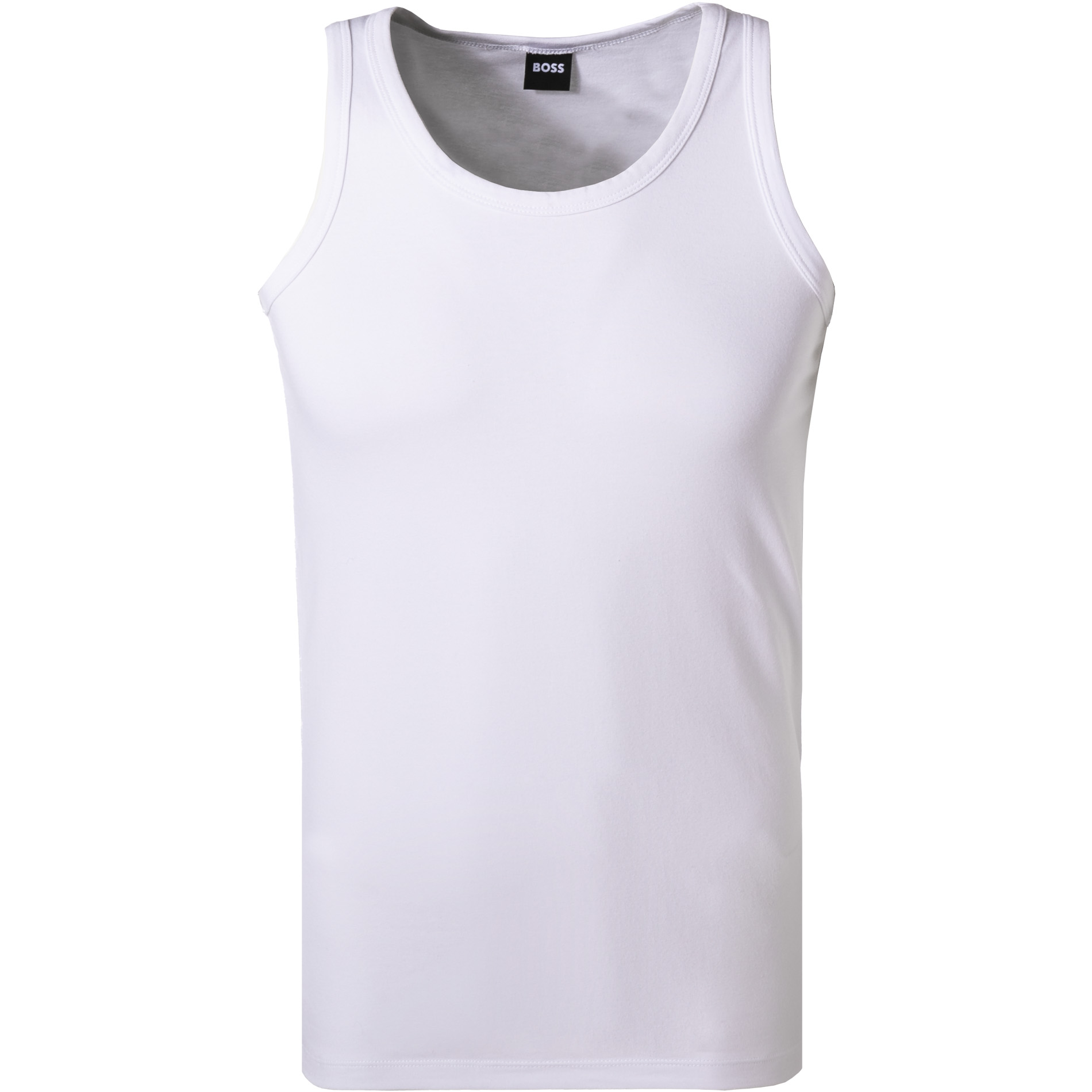 BOSS Black Herren Tanktops weiß Baumwolle & Mix unifarben