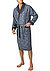 Morgenmantel Theo, Baumwolle-Bamboo, blau gemustert - blau