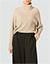 Rollkragenpullover in breitem Rippenstrick - sand