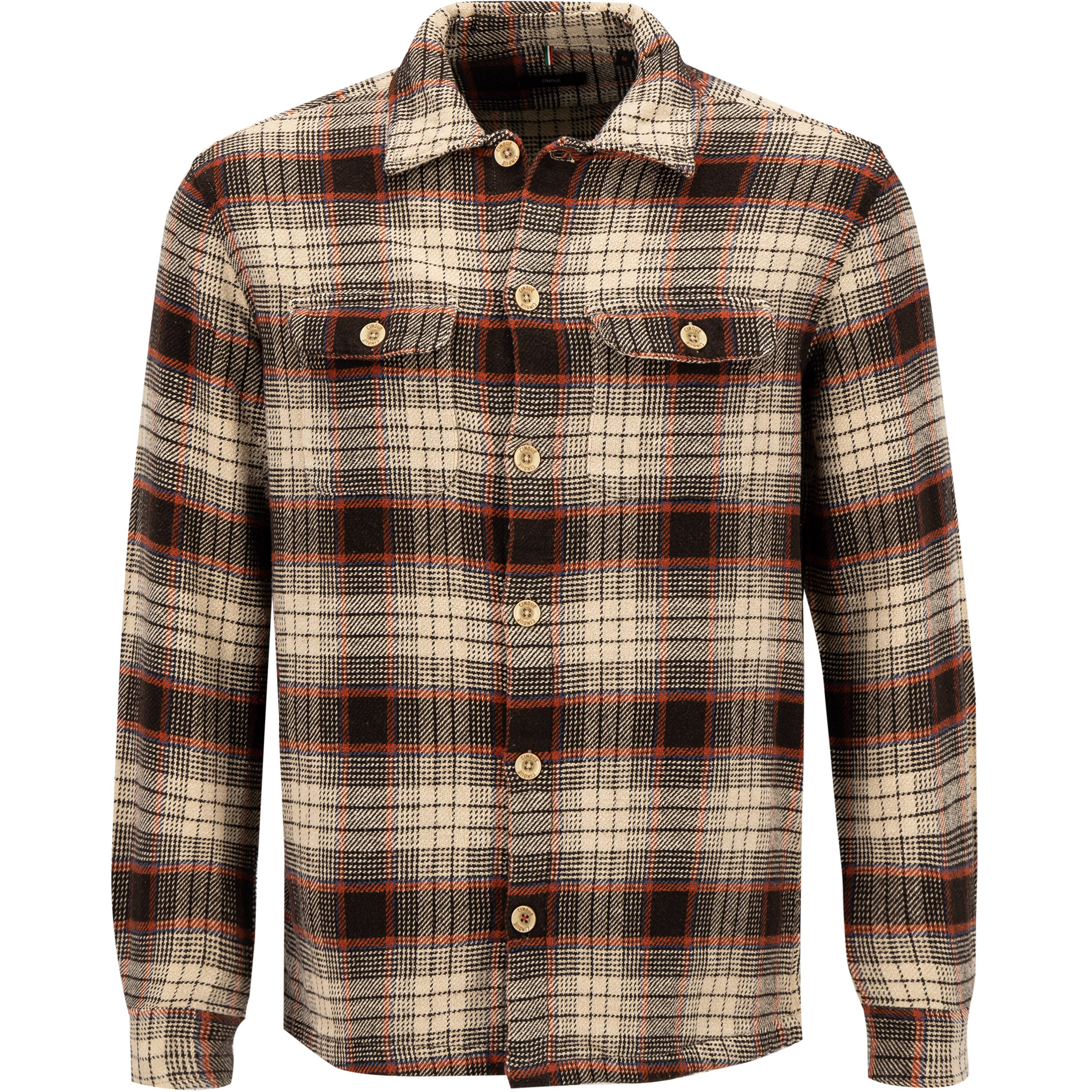 CINQUE Herren Overshirt beige Baumwolle kariert