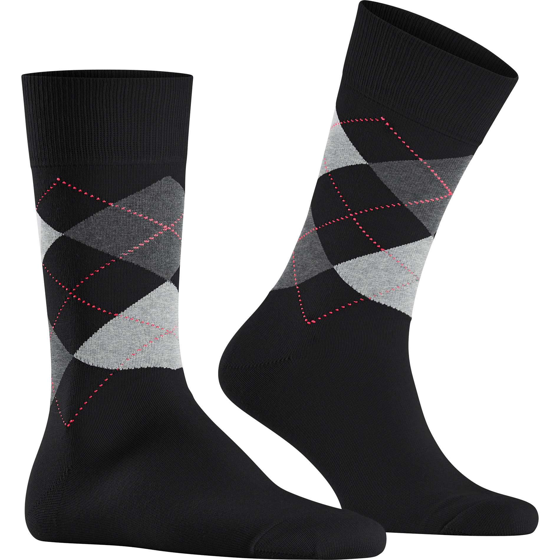 Burlington Herren Socken schwarz Baumwolle gemustert