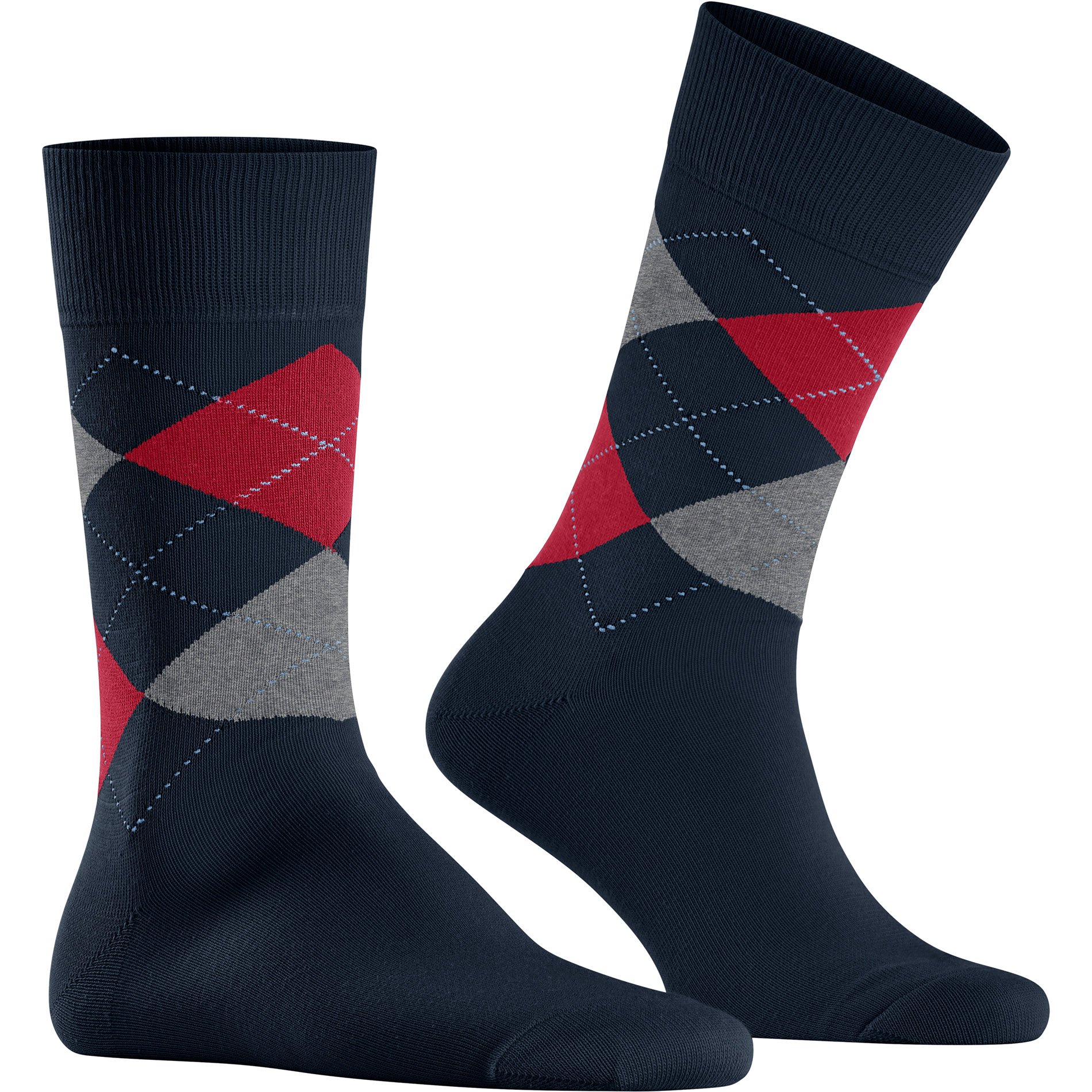Burlington Herren Socken blau Baumwolle gemustert