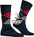 Socken, Baumwolle, navy-rot - navy-rot-grau