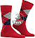 Socken, Baumwolle, rot-navy gemustert - rot-navy