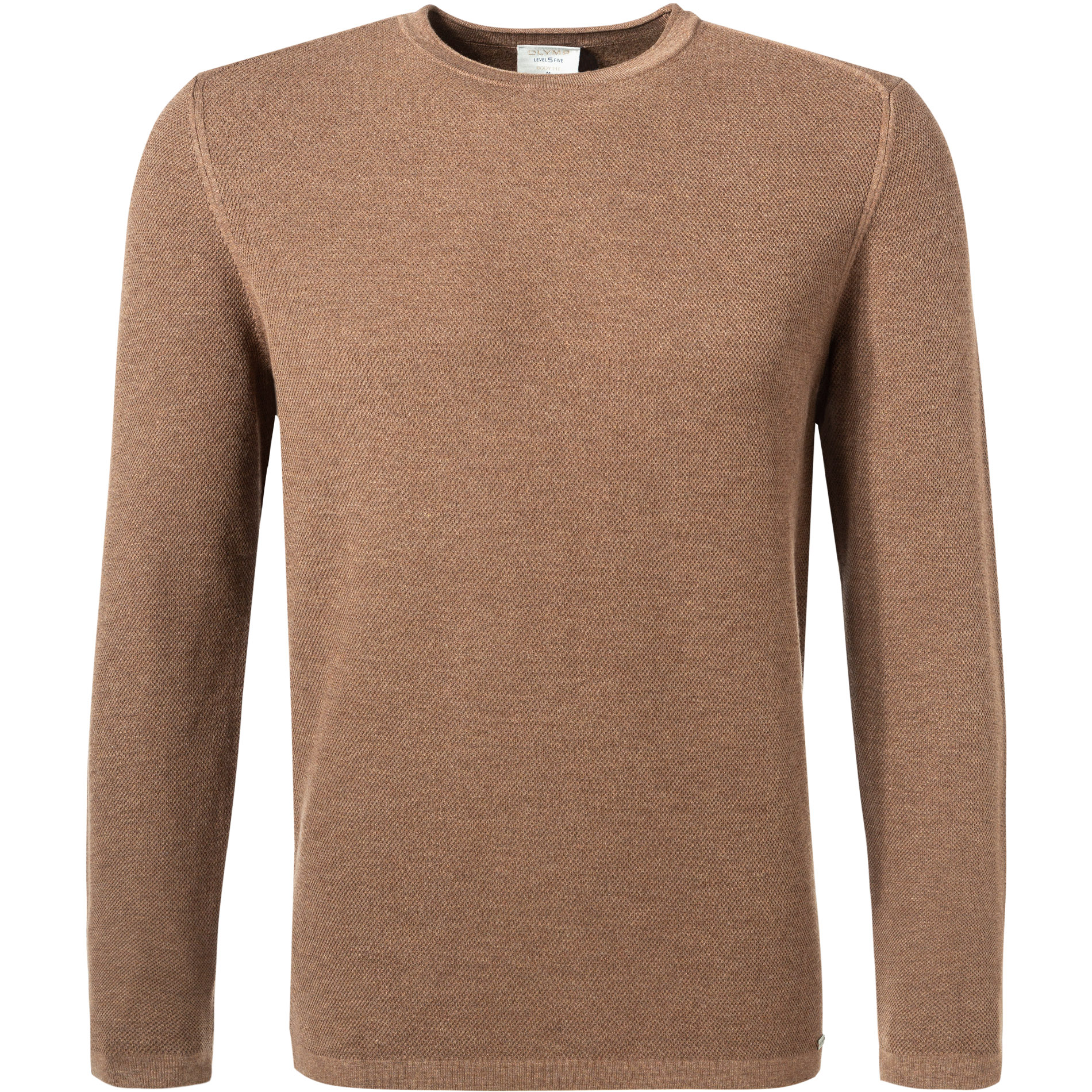 OLYMP Herren Pullover braun unifarben