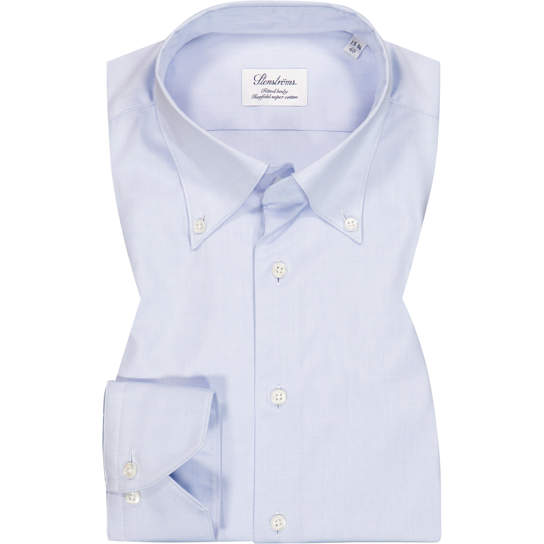 Stenströms Herren Hemd blau Baumwolle
