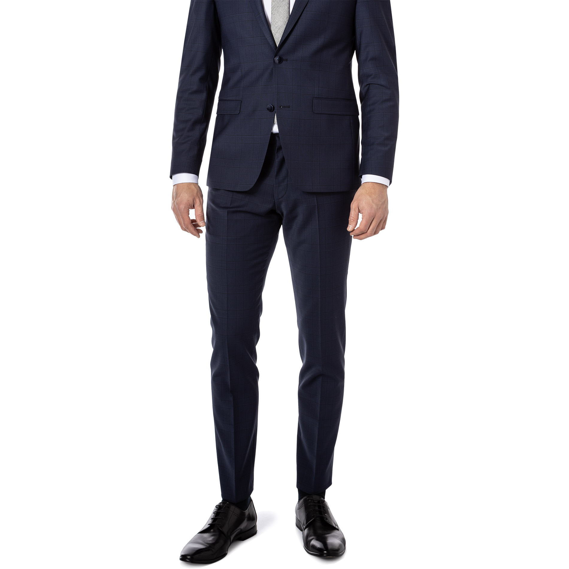 ROY ROBSON Herren Hose blau Schurwolle Slim Fit