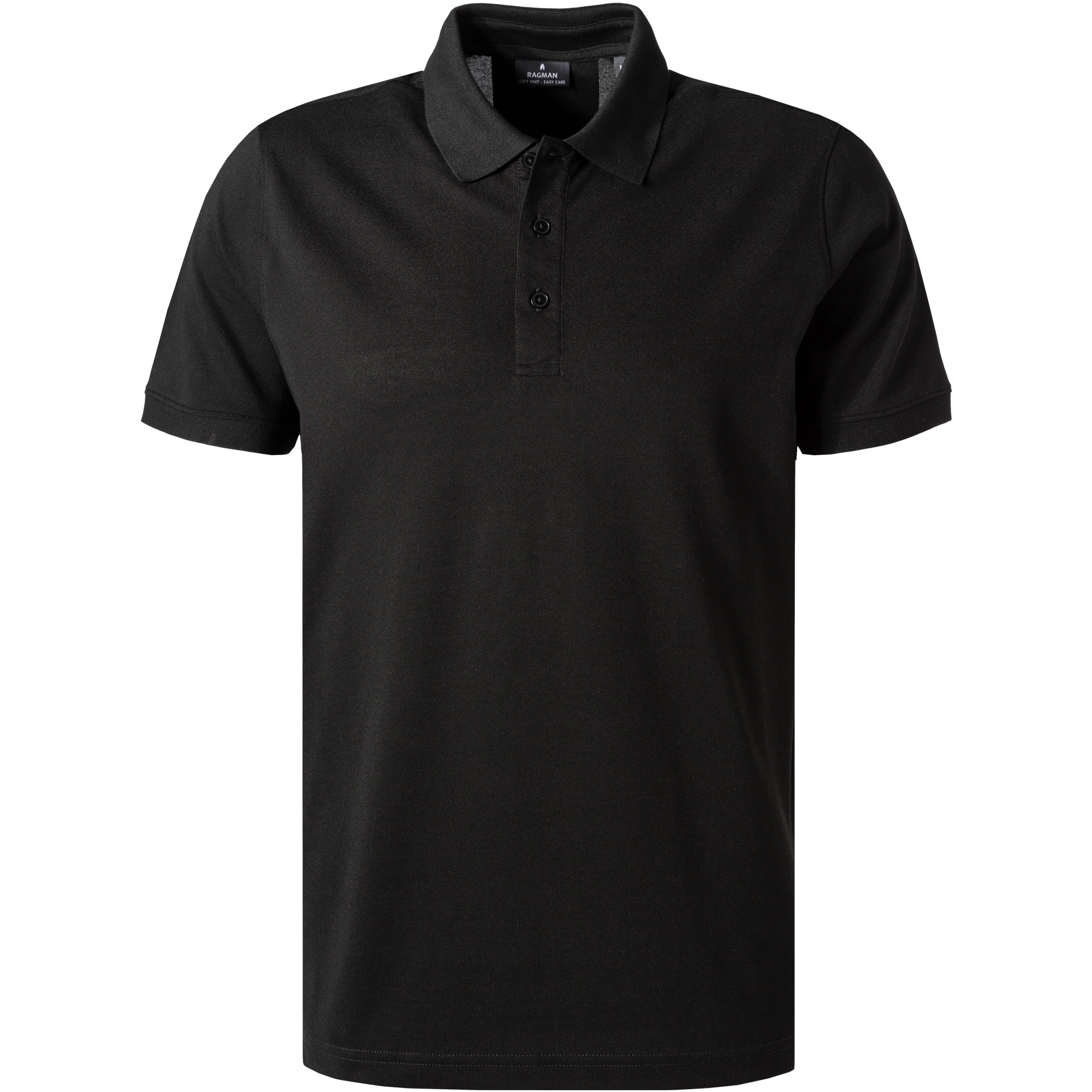 Ragman Herren Polo-Shirt Schwarz