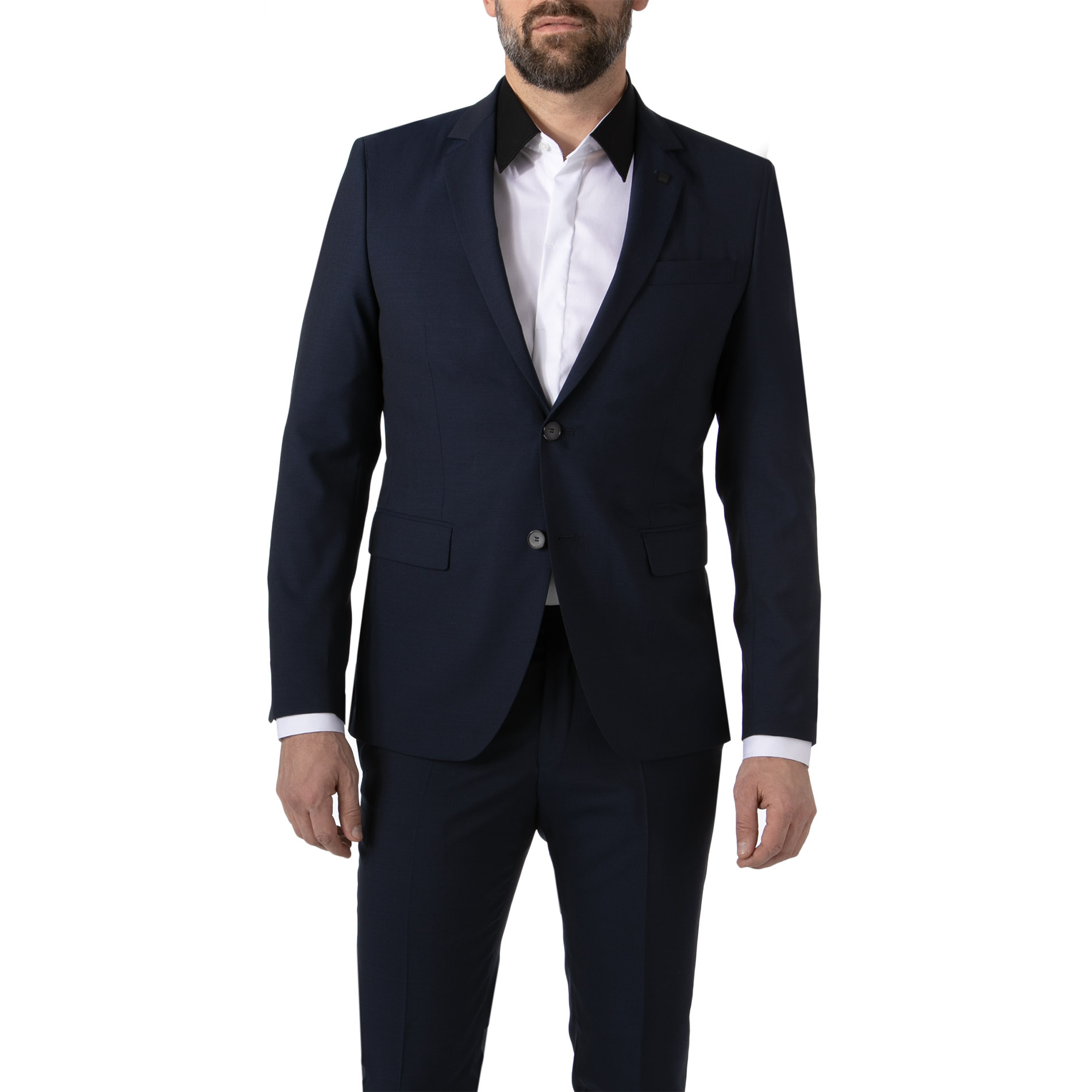 KARL LAGERFELD Herren Sakko blau Schurwoll-Stretch
