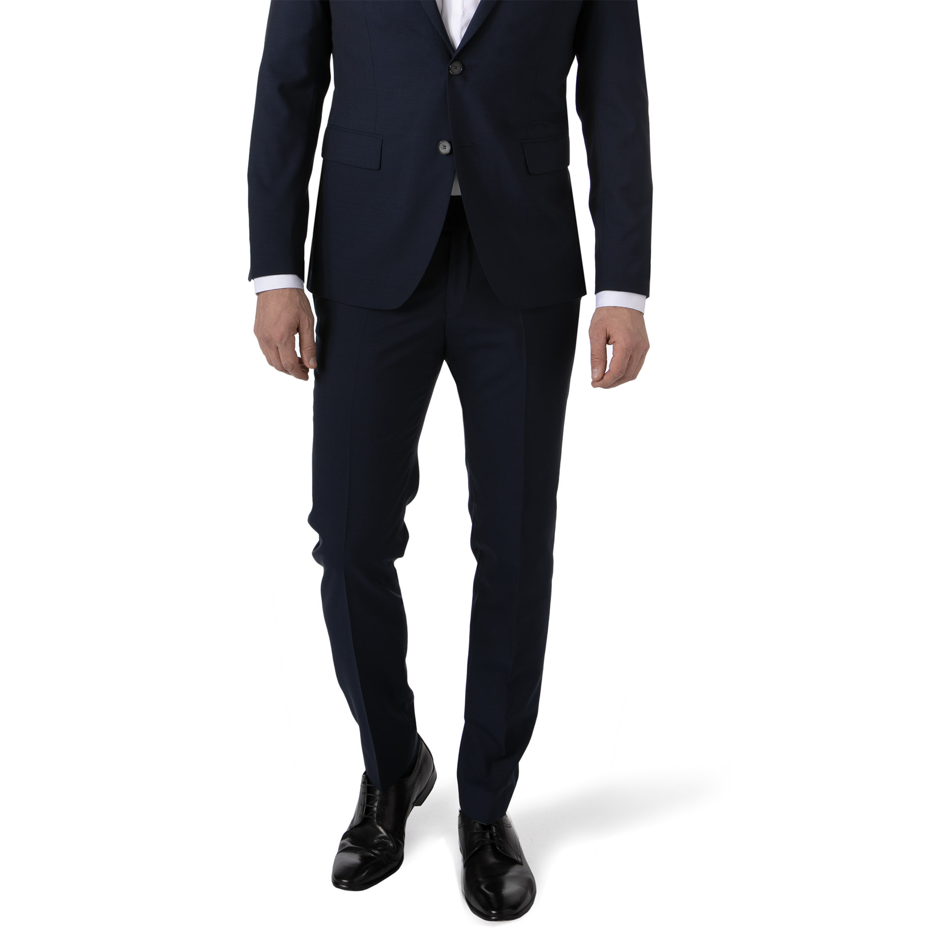 KARL LAGERFELD Herren Hose blau Schurwoll-Stretch