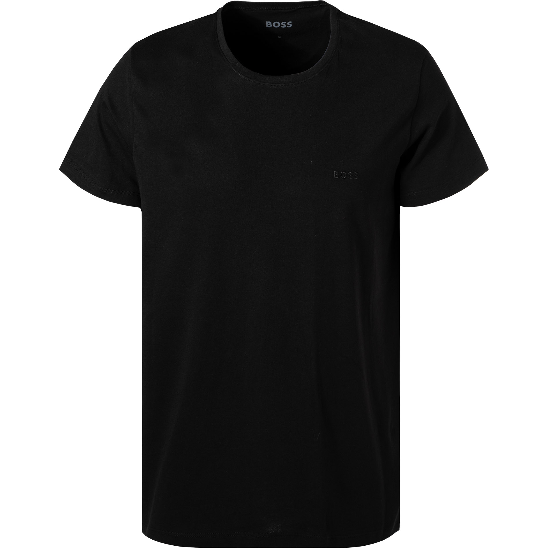 BOSS Black Herren T-Shirts schwarz Reine Baumwolle unifarben