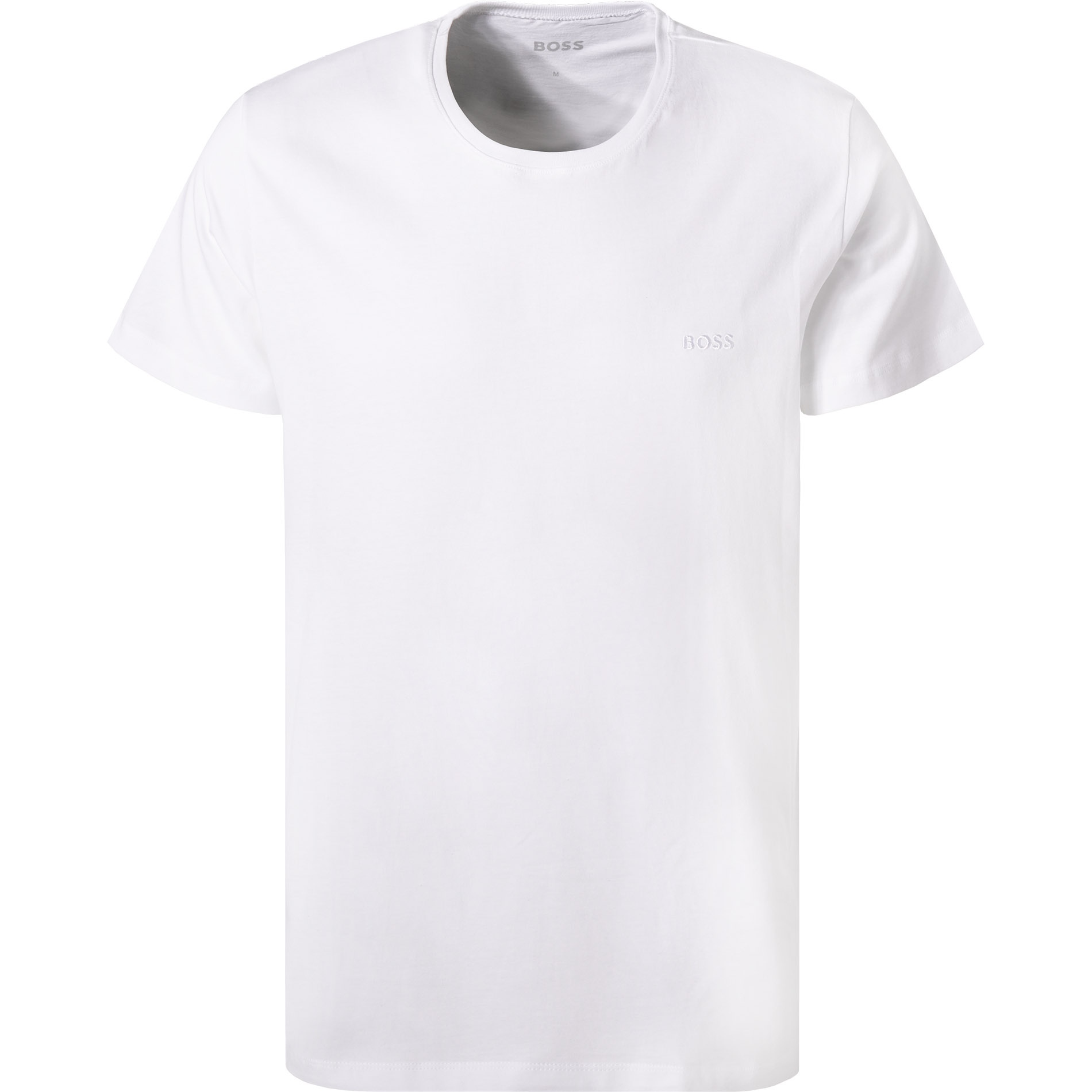 Boss Black Herren T-Shirts Weiß Reine Baumwolle Unifarben