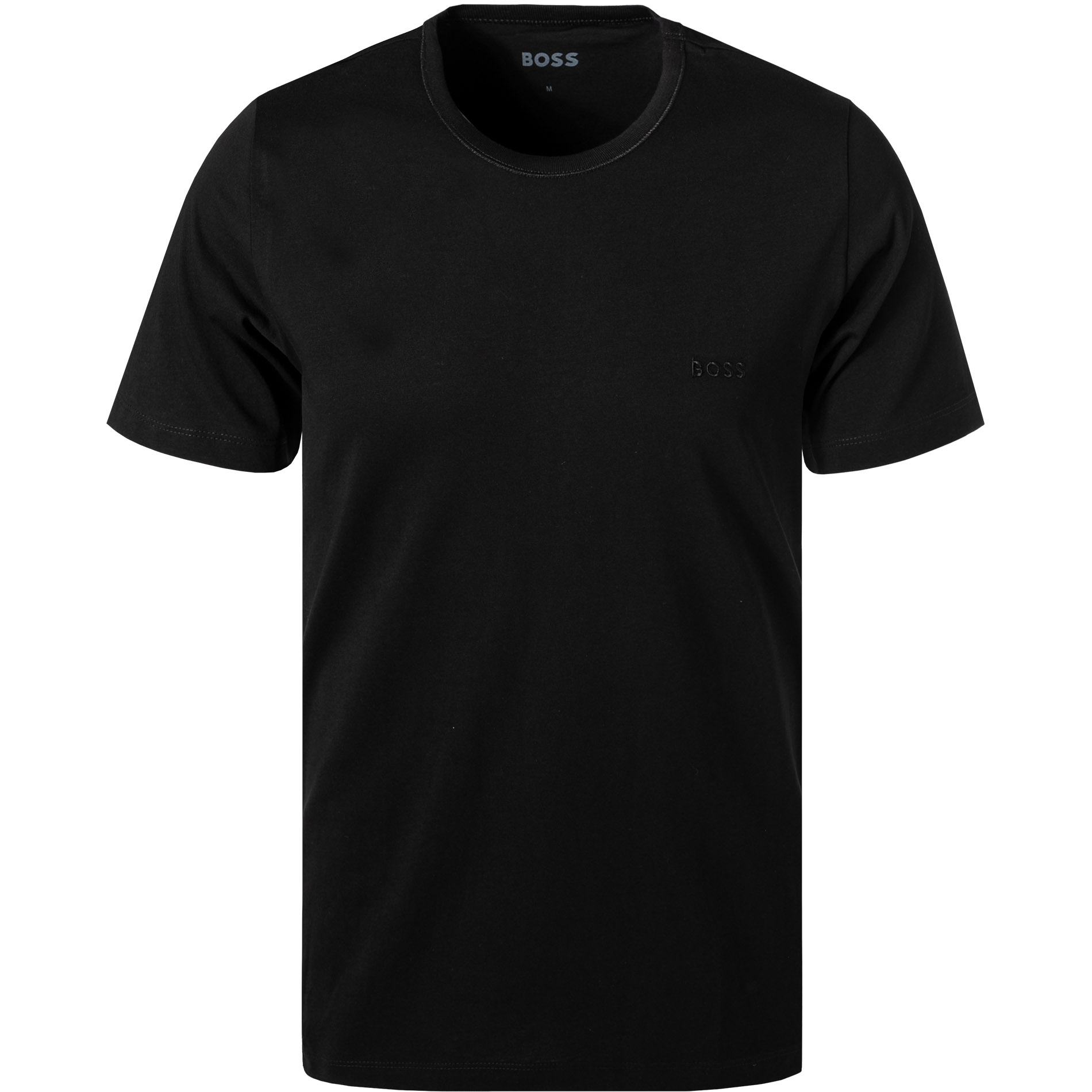 BOSS Black Herren T-Shirts schwarz Reine Baumwolle unifarben
