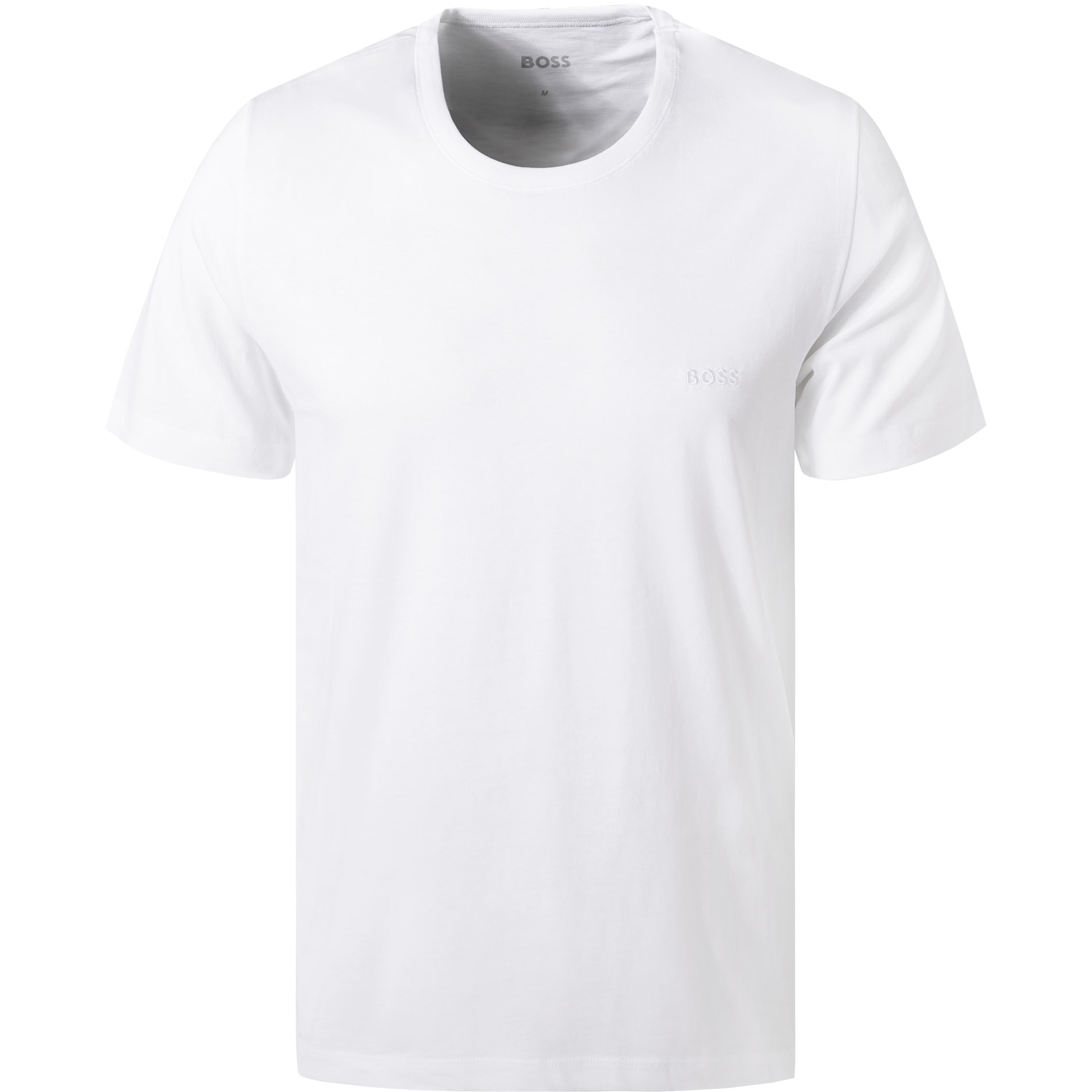 BOSS Black Herren T-Shirts weiß Reine Baumwolle unifarben