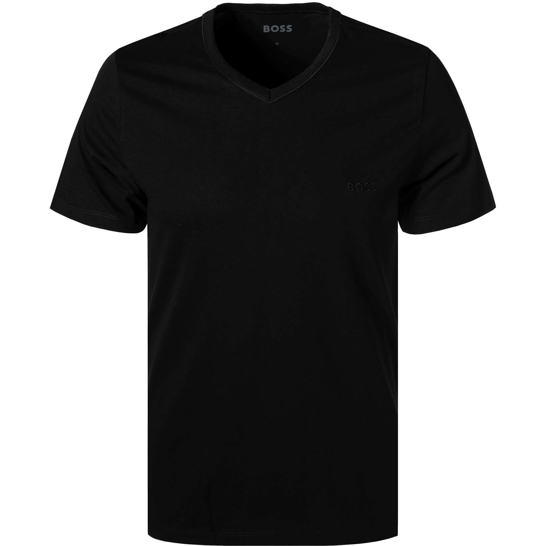 BOSS Black Herren T-Shirts schwarz Reine Baumwolle unifarben