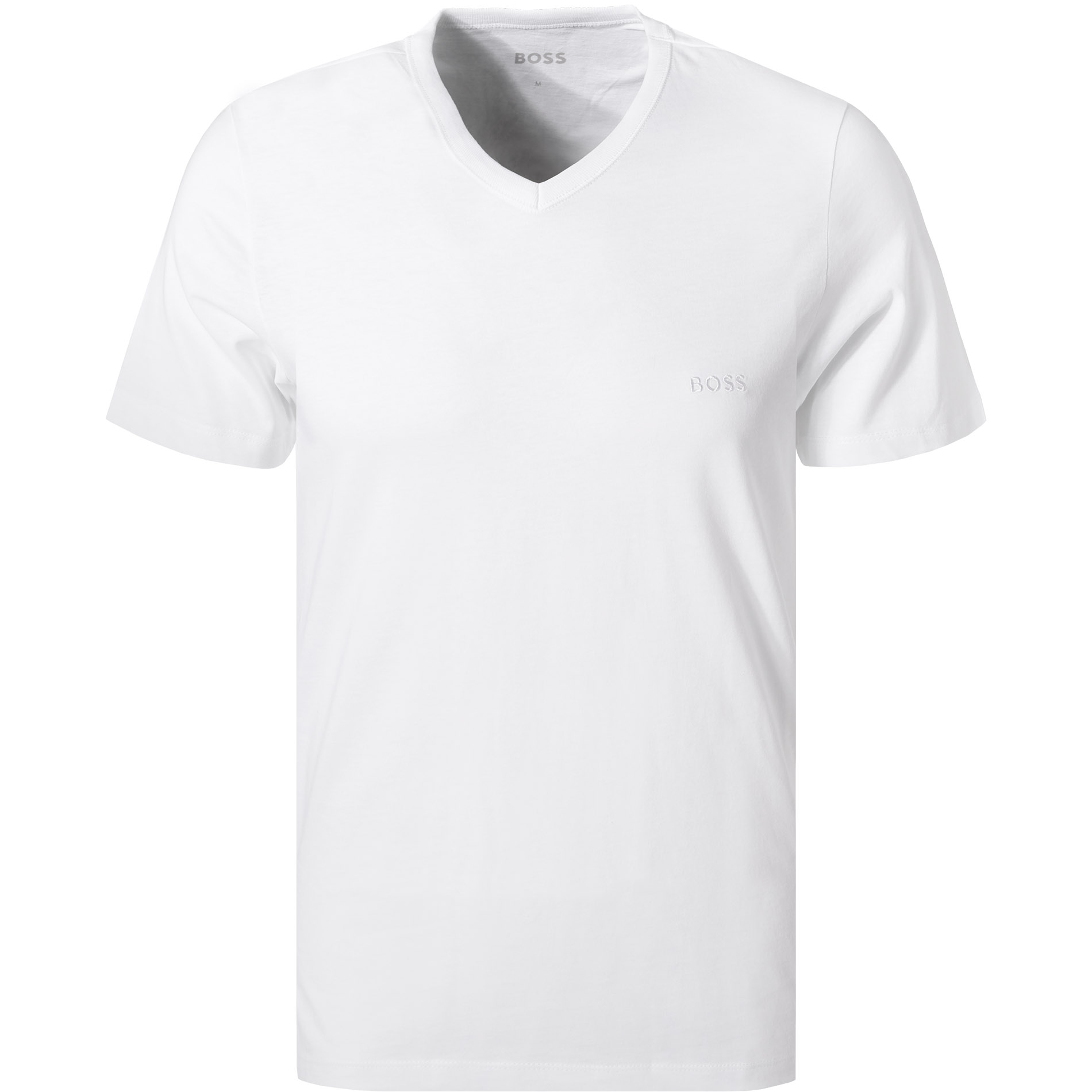 Boss Black Herren T-Shirts Weiß Reine Baumwolle Unifarben