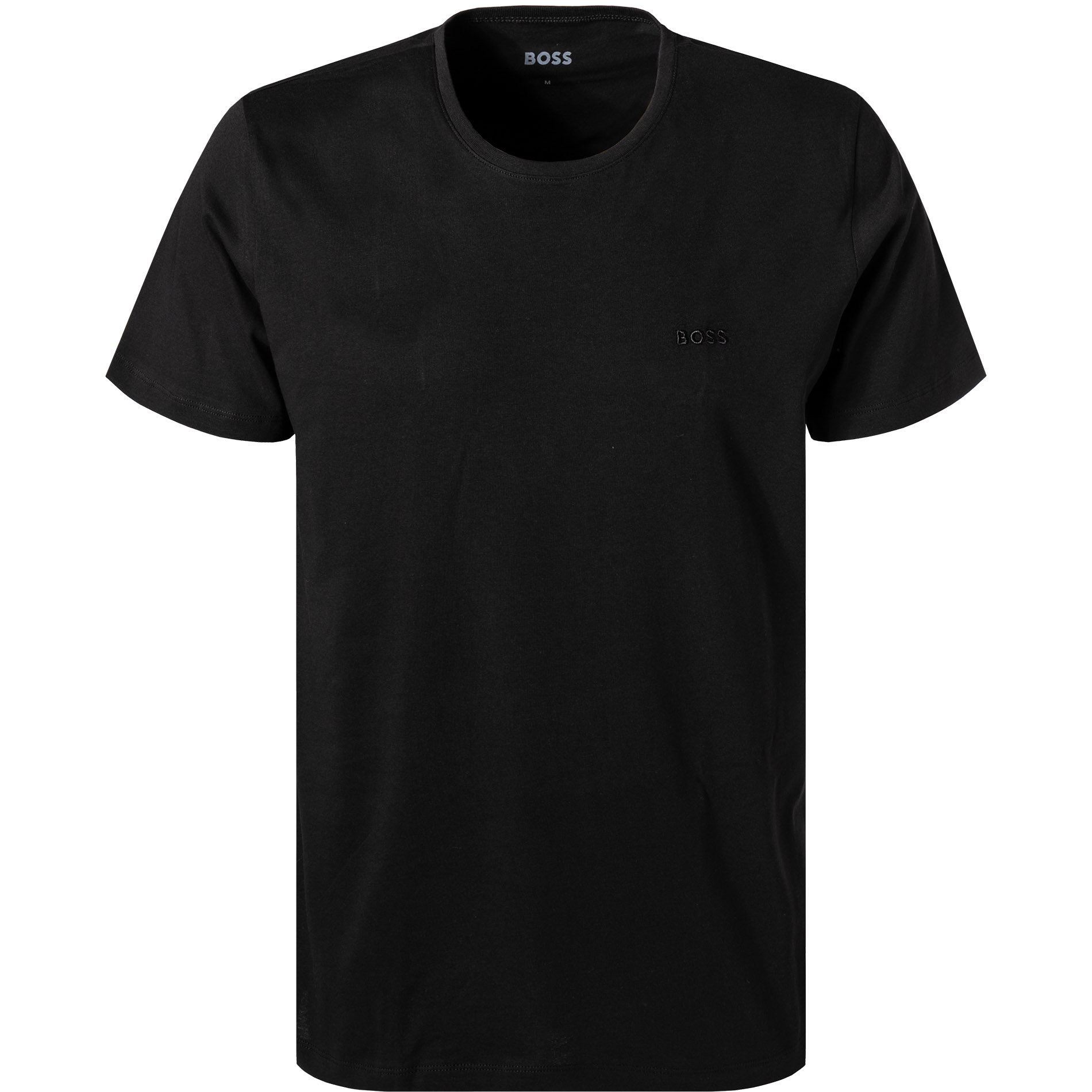 BOSS Black Herren T-Shirts schwarz Reine Baumwolle unifarben