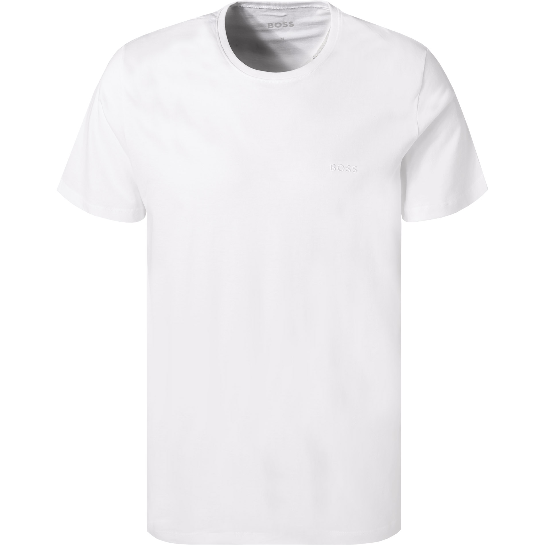 BOSS Black Herren T-Shirts weiß Reine Baumwolle unifarben