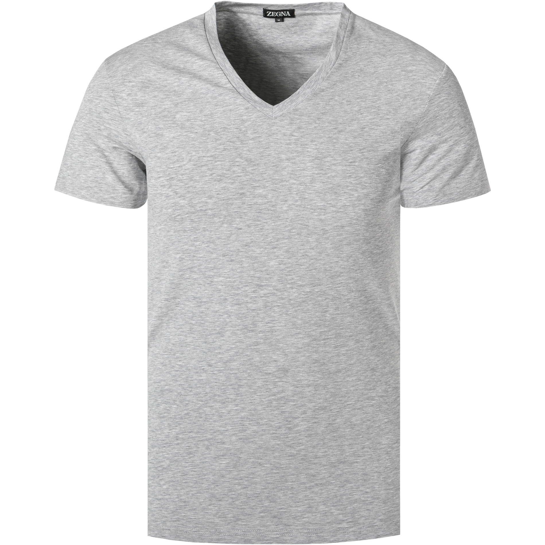 Ermenegildo Zegna Herren T-Shirt grau Baumwolle meliert