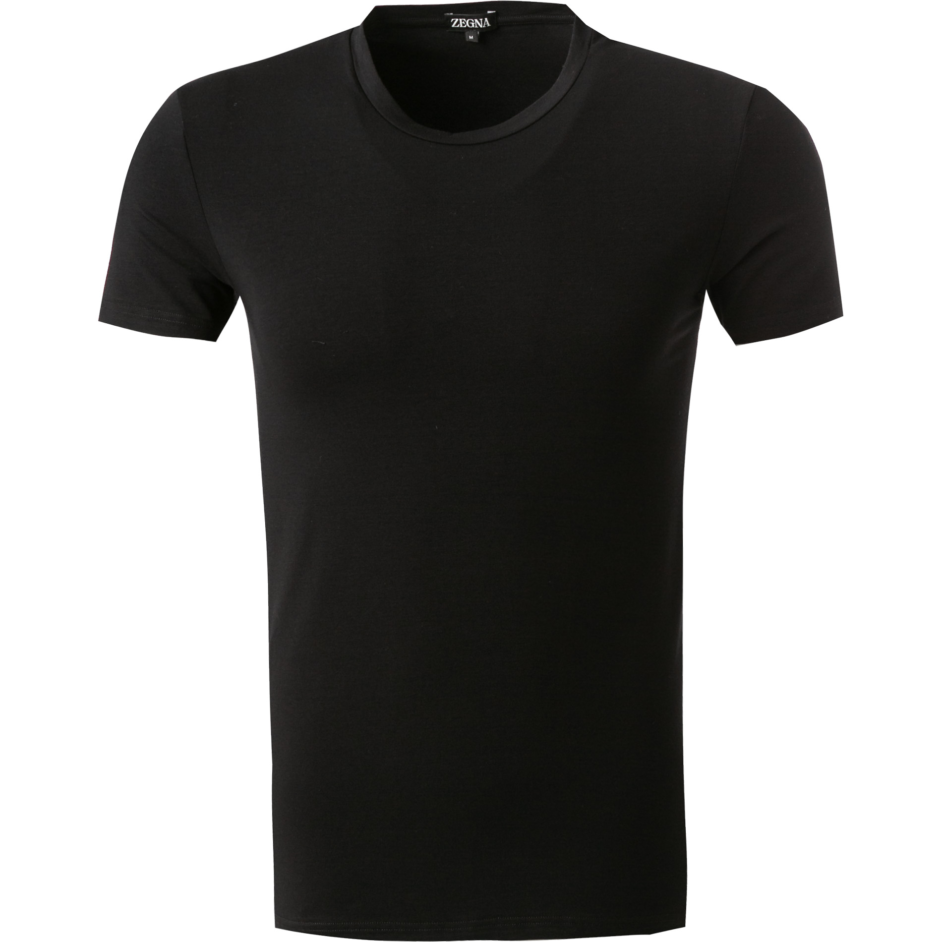 Ermenegildo Zegna Herren T-Shirt schwarz Baumwolle unifarben