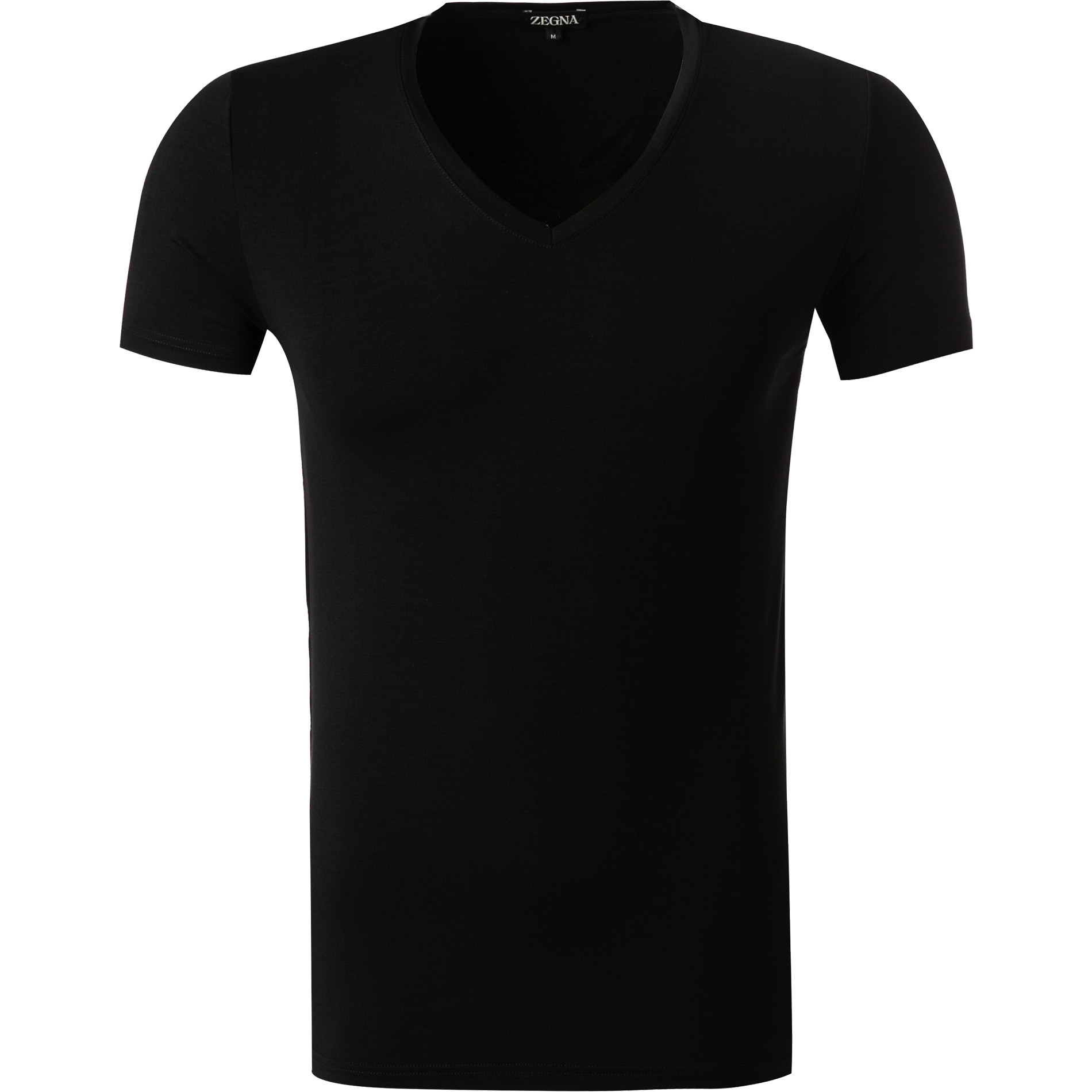 Ermenegildo Zegna Herren T-Shirt schwarz Viskose unifarben