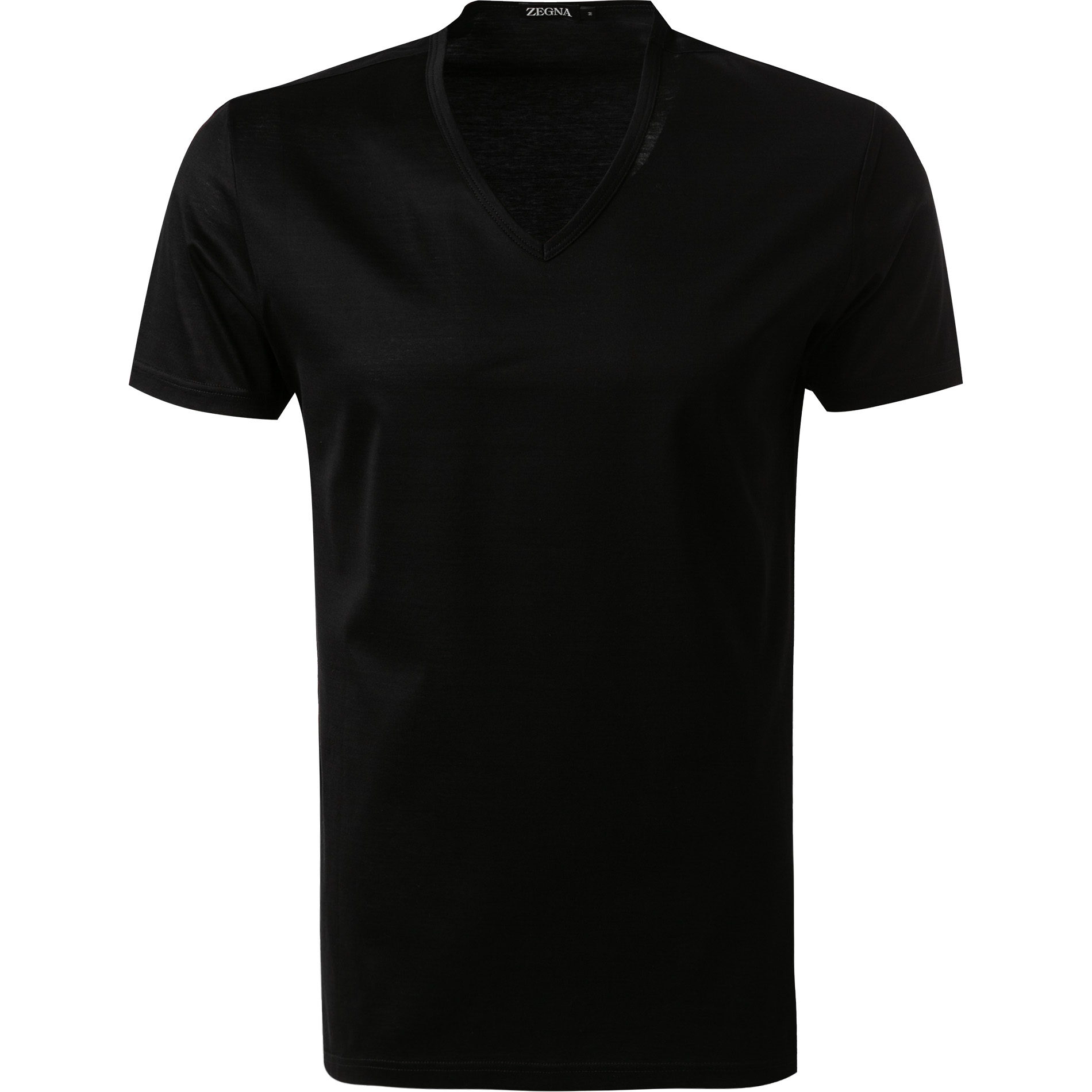 Ermenegildo Zegna Herren T-Shirt schwarz Baumwolle unifarben