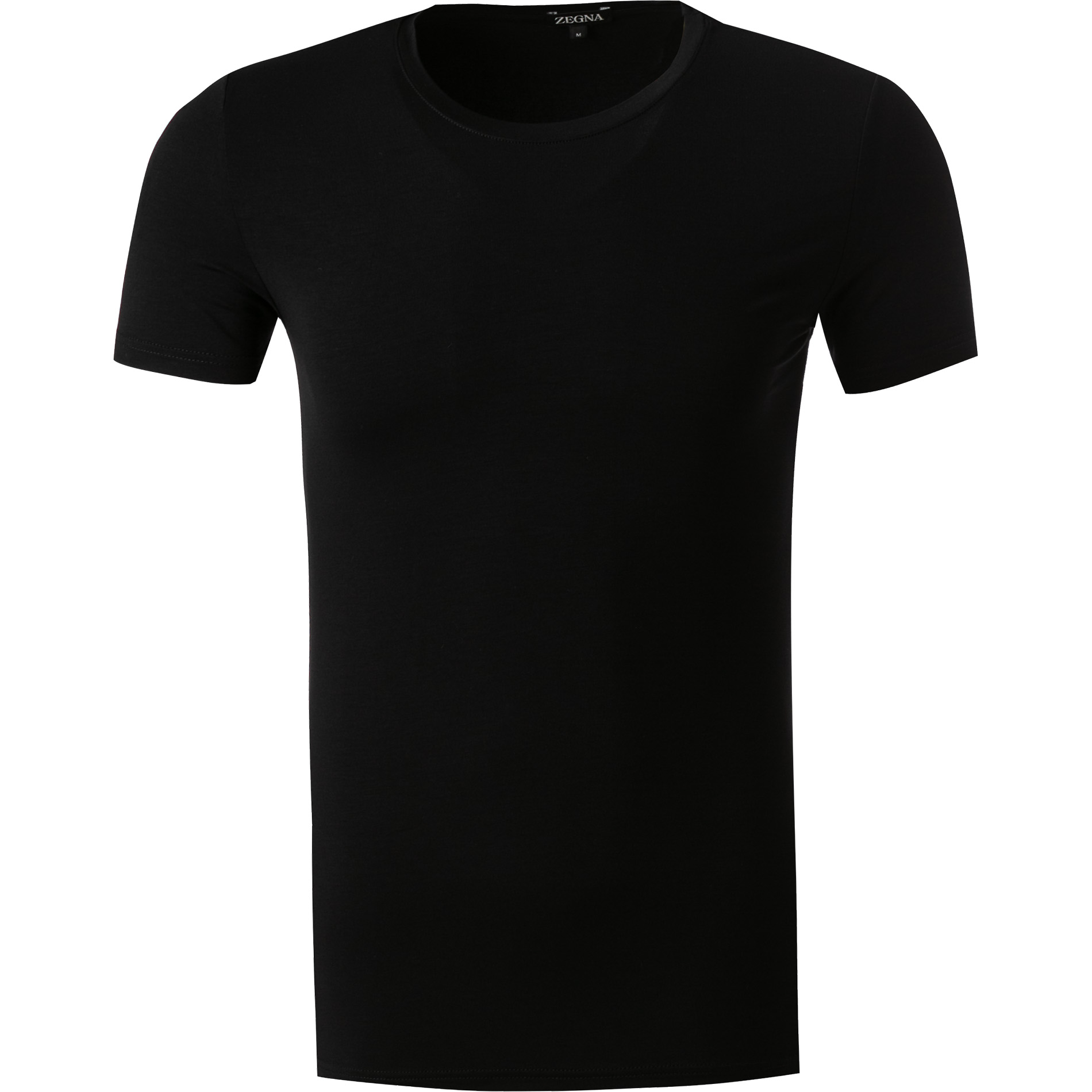 Ermenegildo Zegna Herren T-Shirt schwarz Viskose unifarben